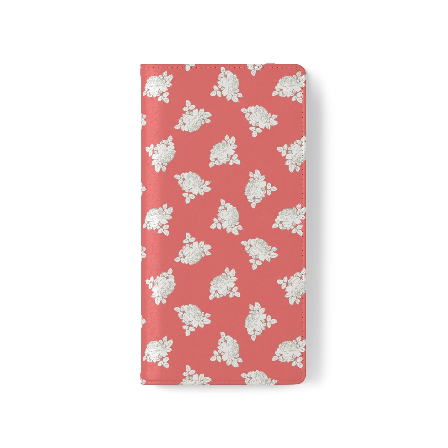 Cream Roses on Bright Coral Flip Cases for Samsung