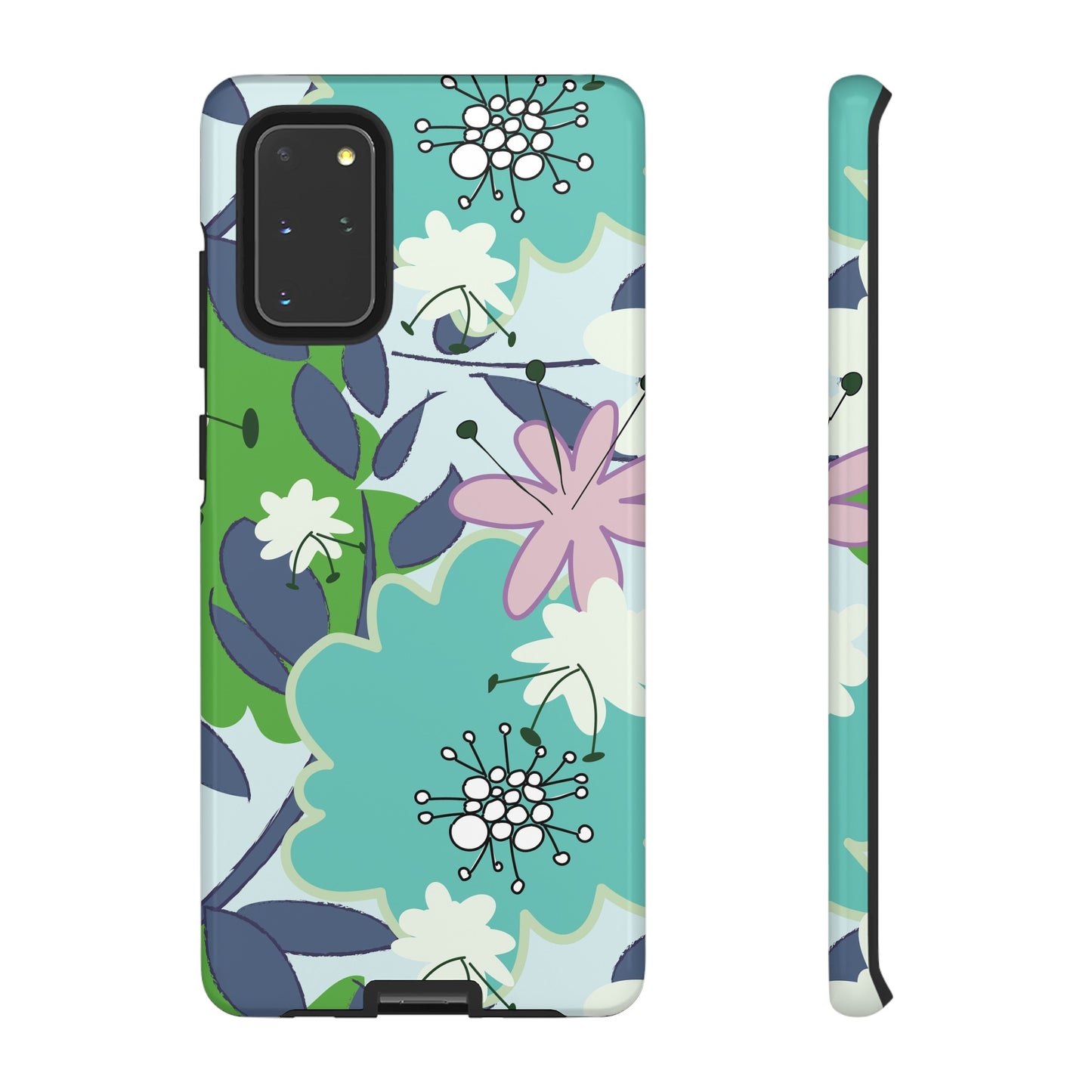 Mid Mod Floral in Blue and Green Tough Cases