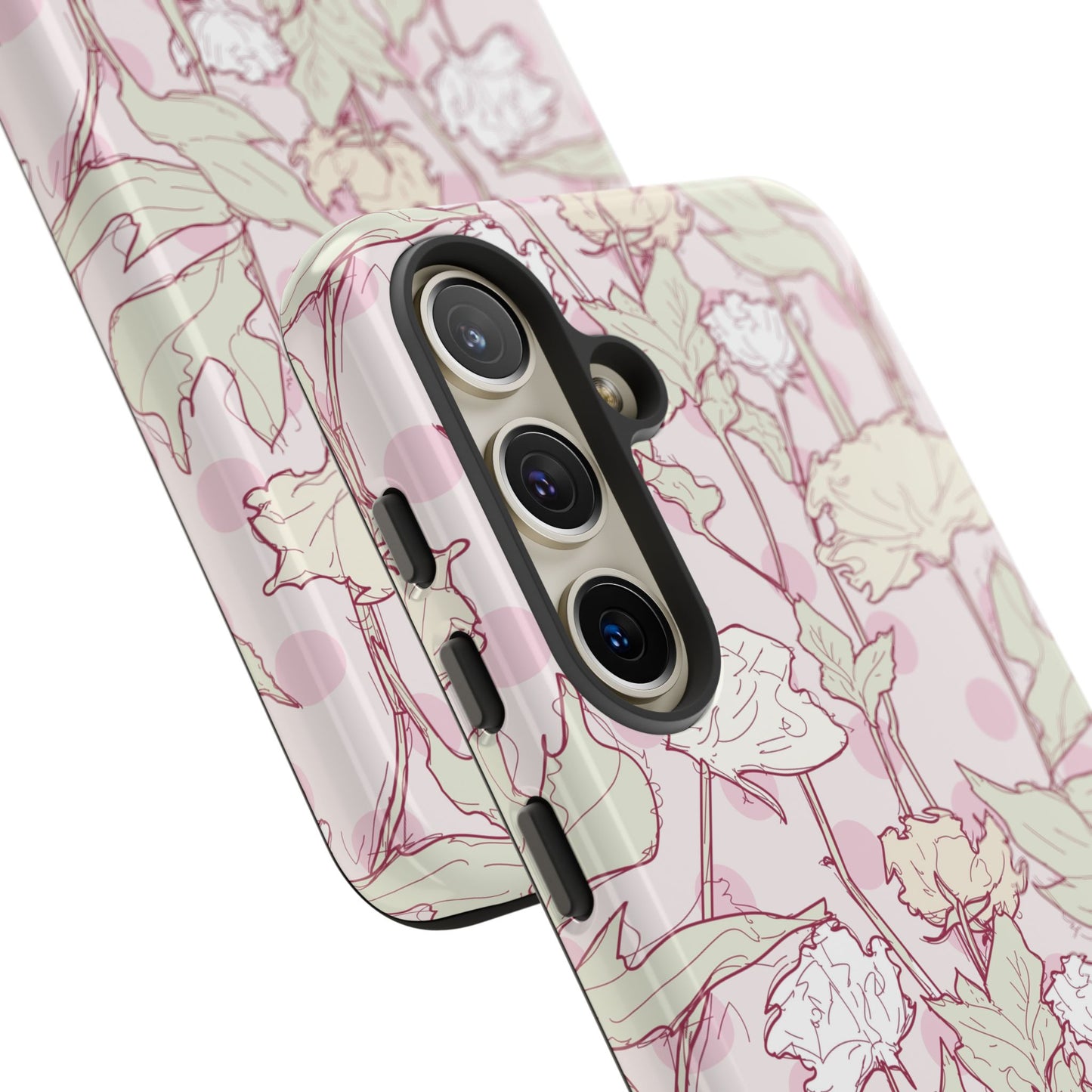 Roses and Dots in Pink Tough Cases for Samsung.