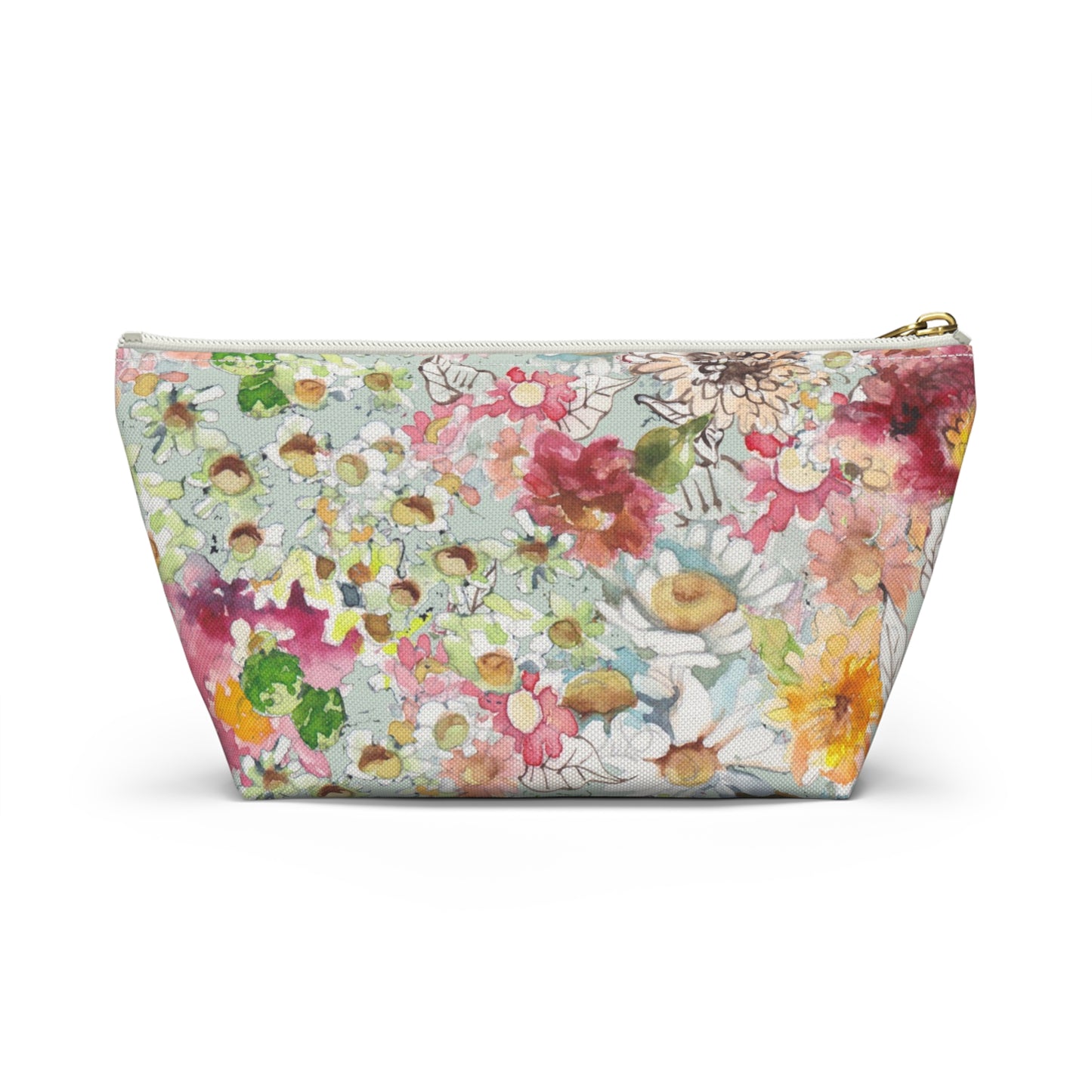 Farmhouse Floral Accessory Pouch w T-bottom