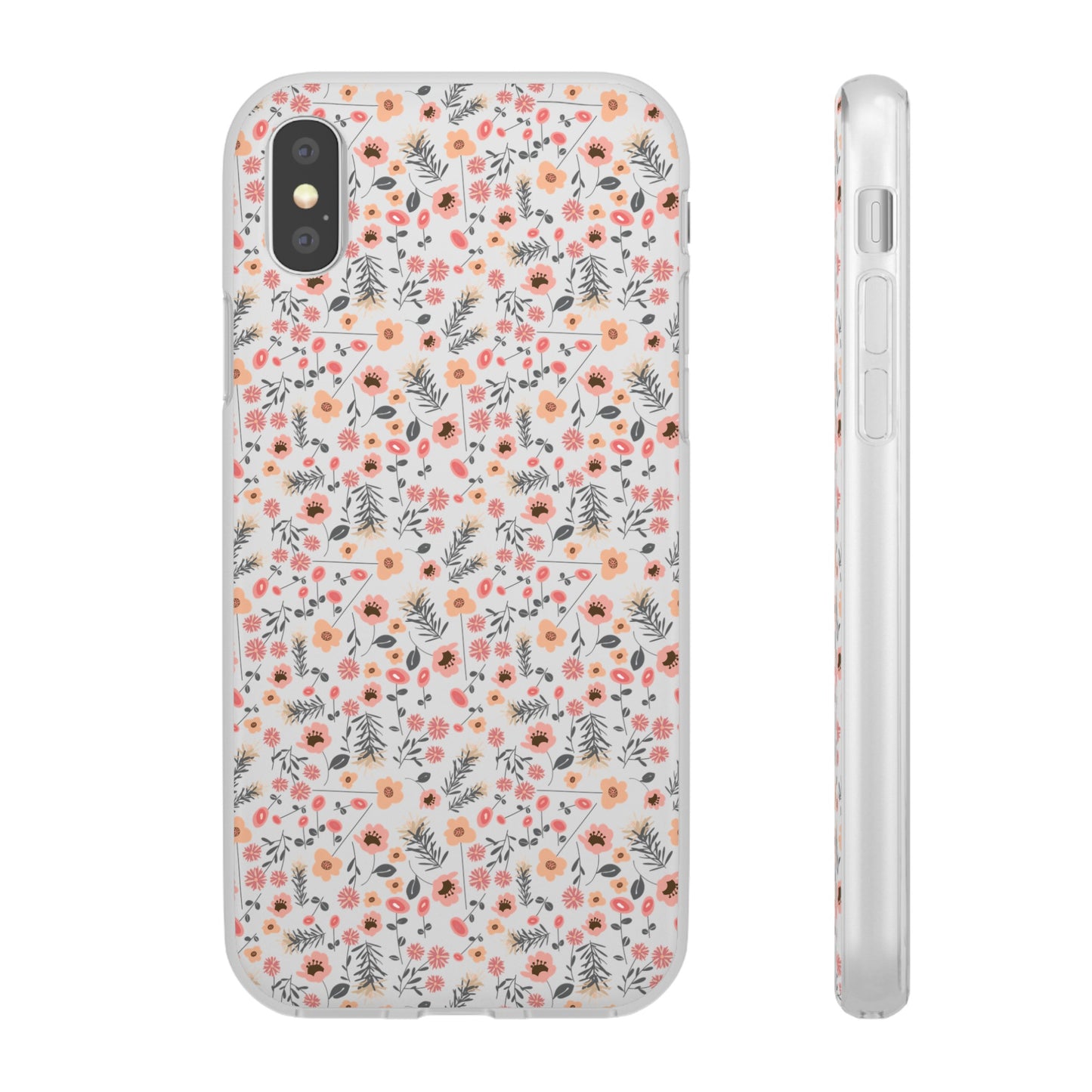 Peach Wildflowers Flexi Cases for iPhone