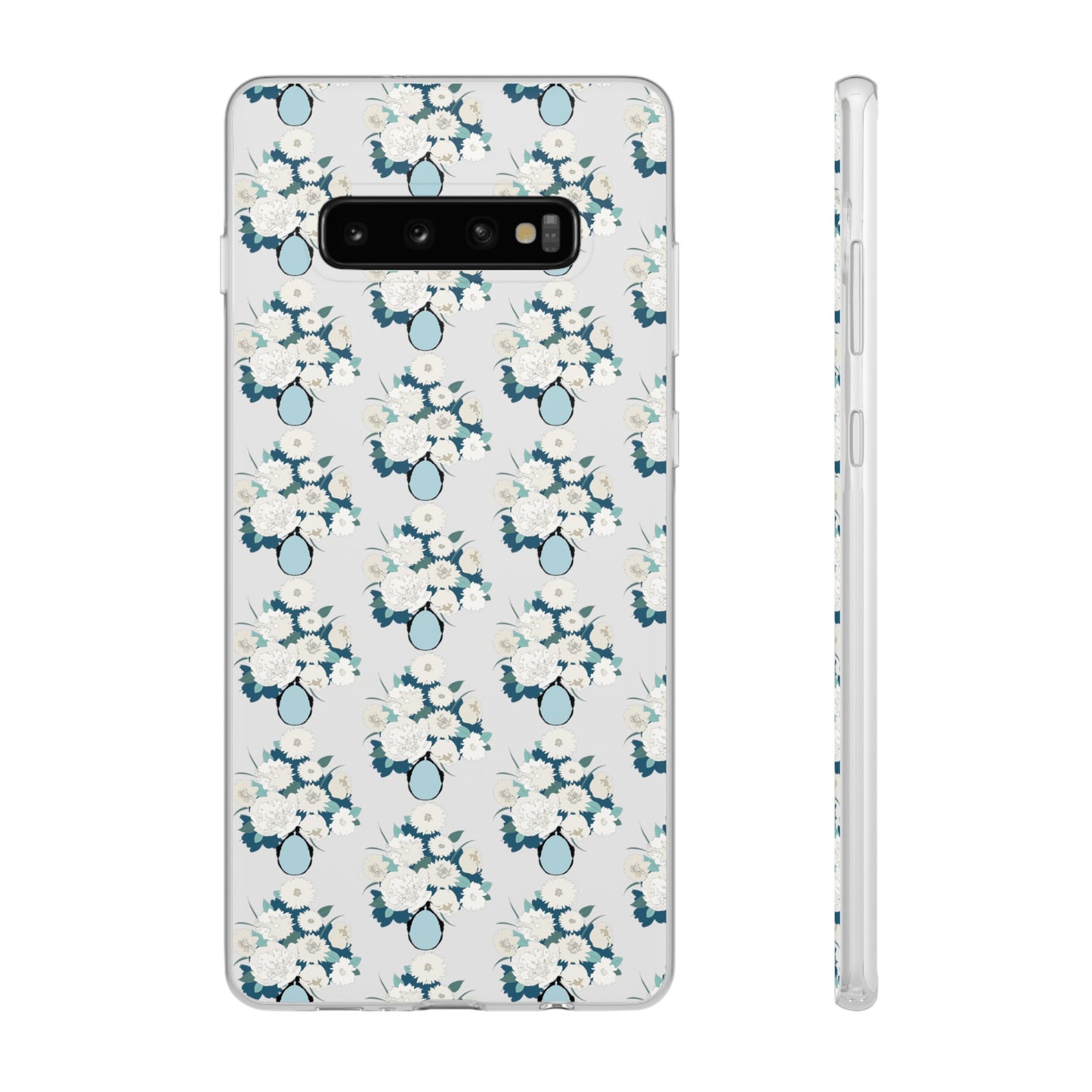 White Flowers in Vase Flexi Cases for Samsung