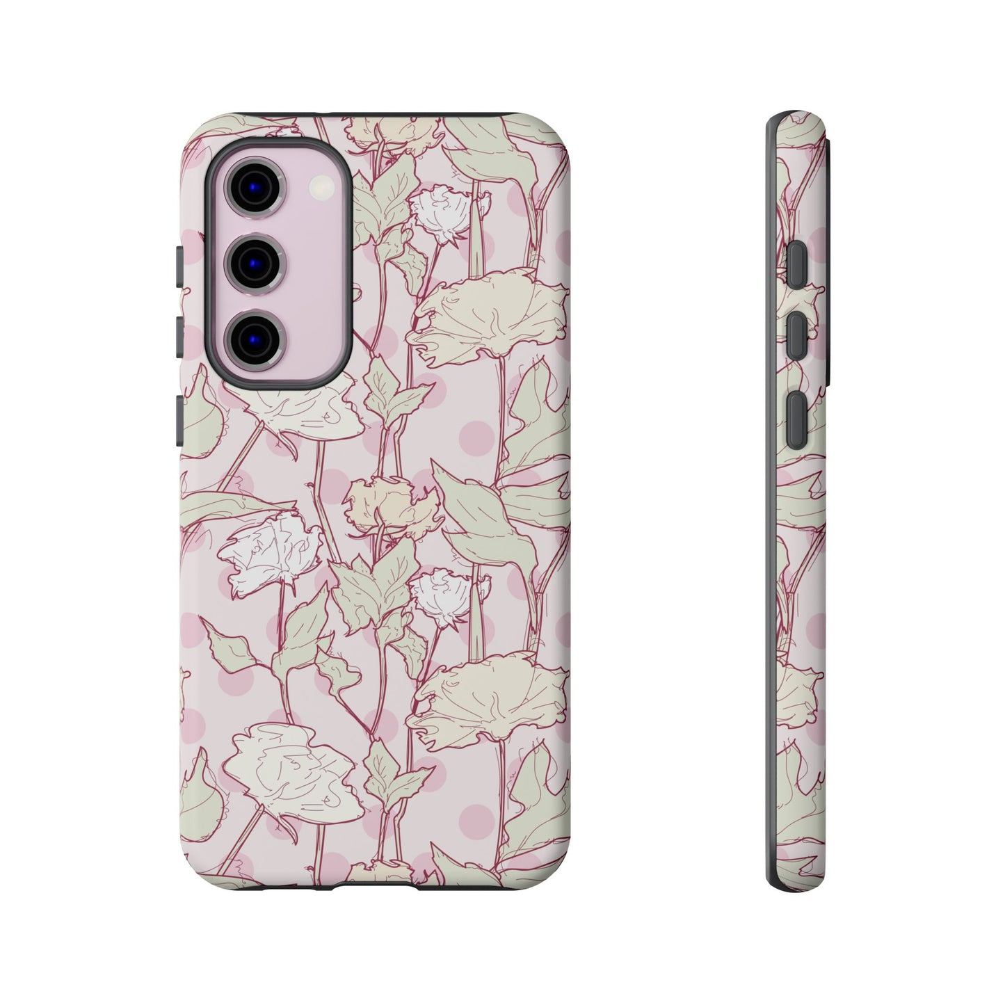 Roses and Dots in Pink Tough Cases for Samsung.