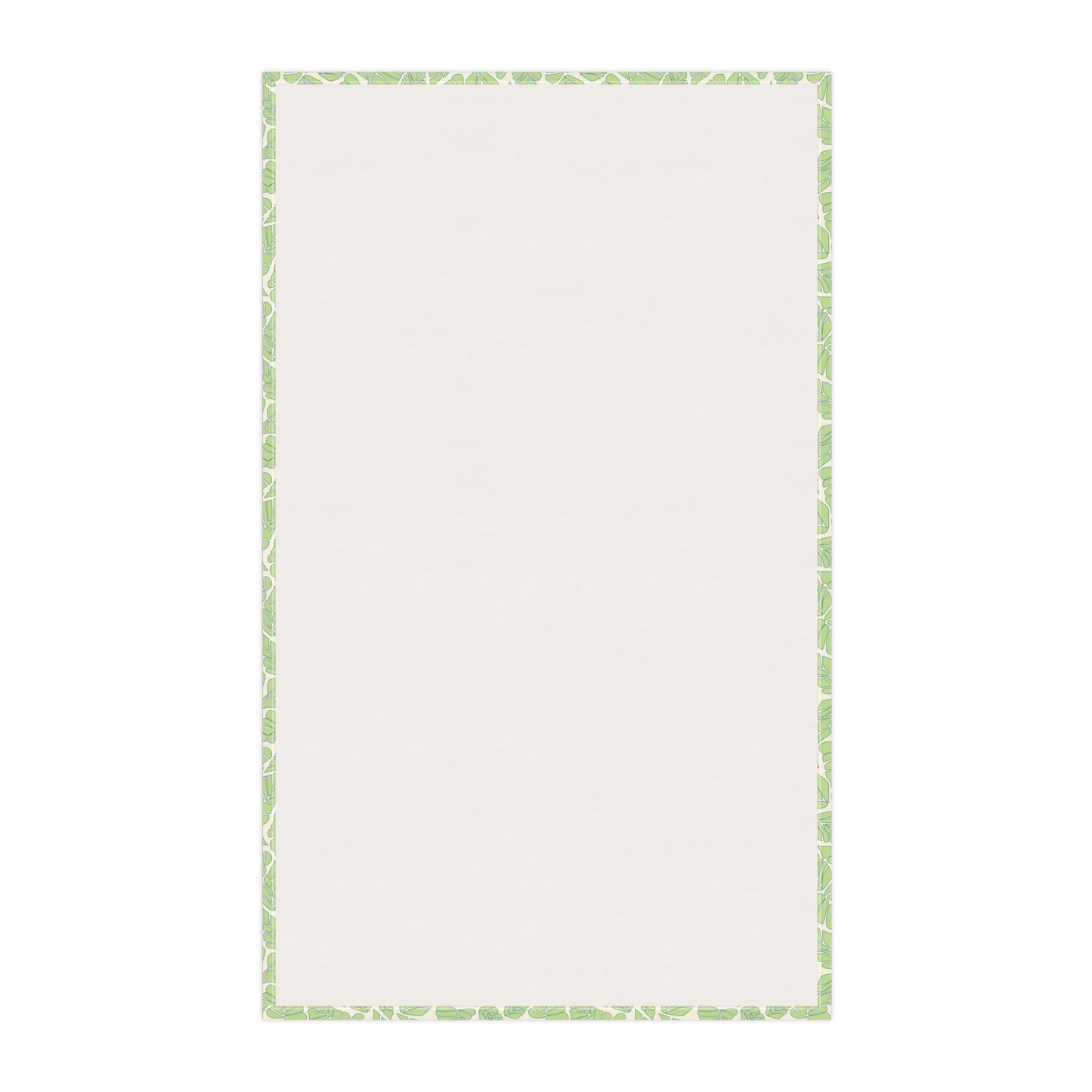 Green Leaves on Cream Kitchen Towel