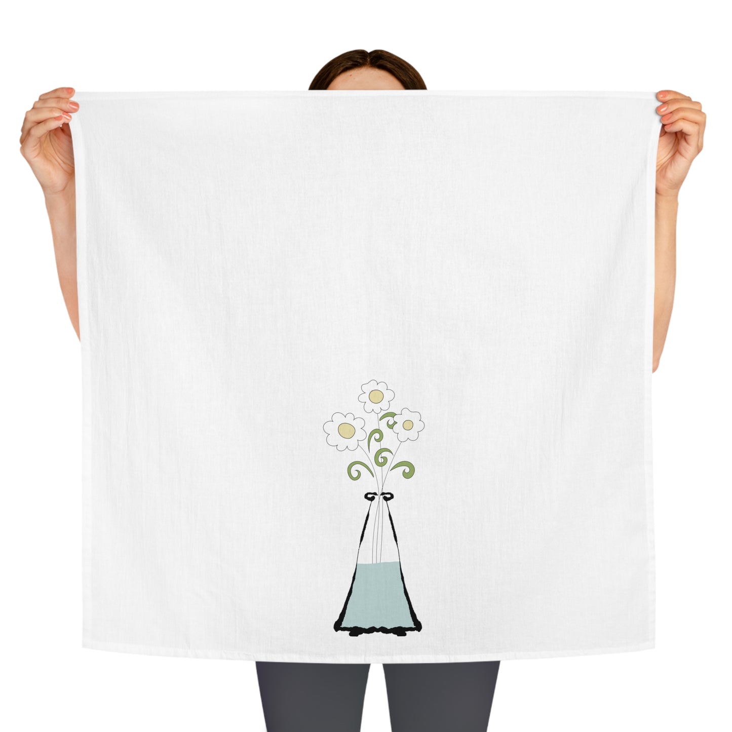 Vase of Daisies Tea Towel