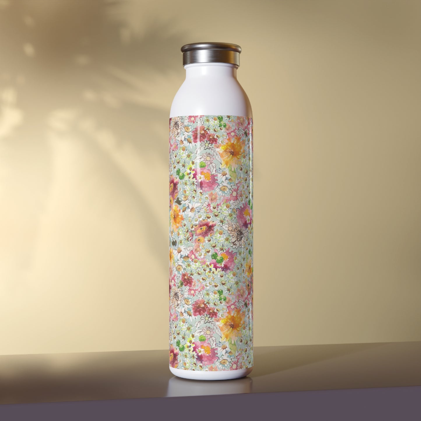 Farmhouse Floral Slim Water Bottle