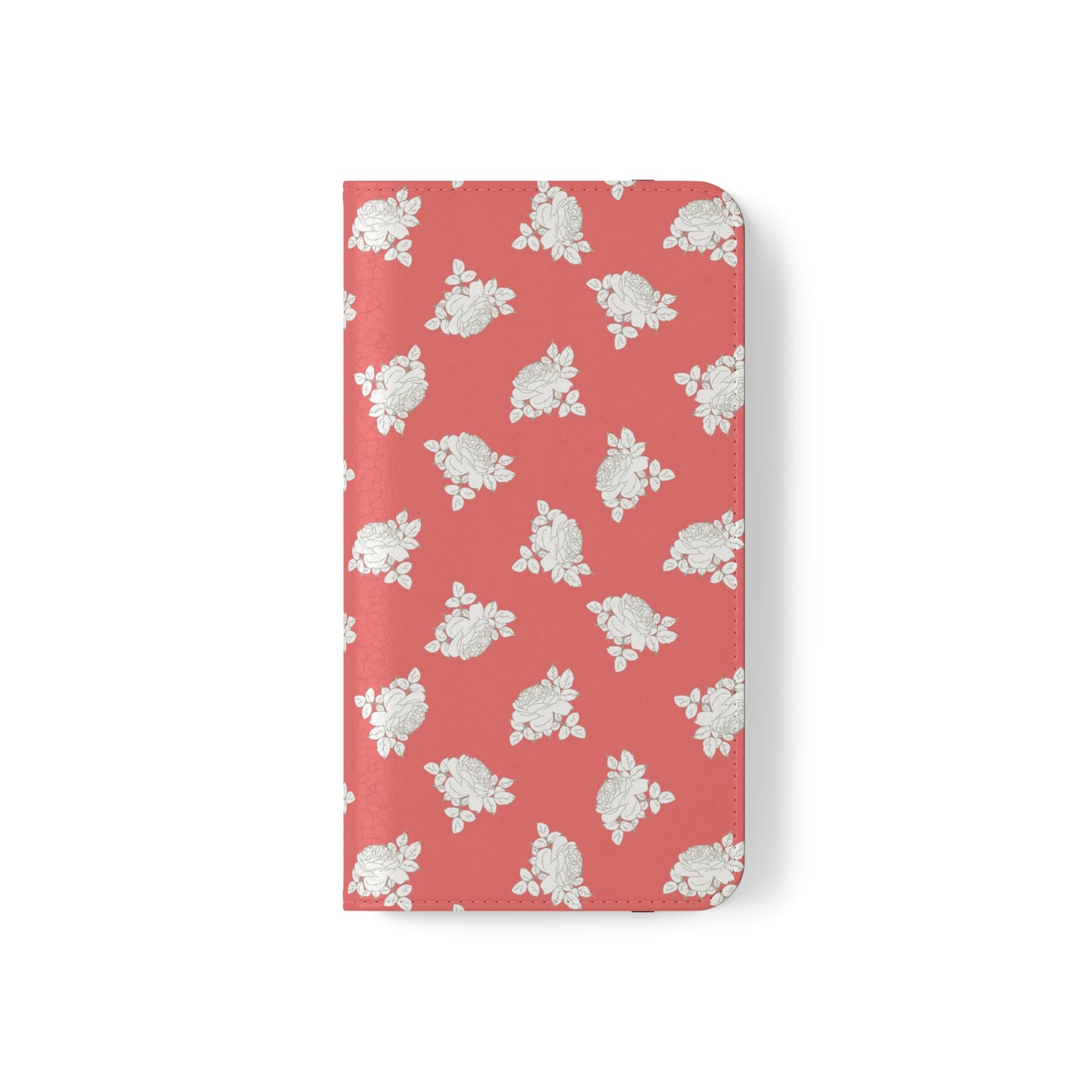 Cream Roses on Bright Coral Flip Cases for Samsung