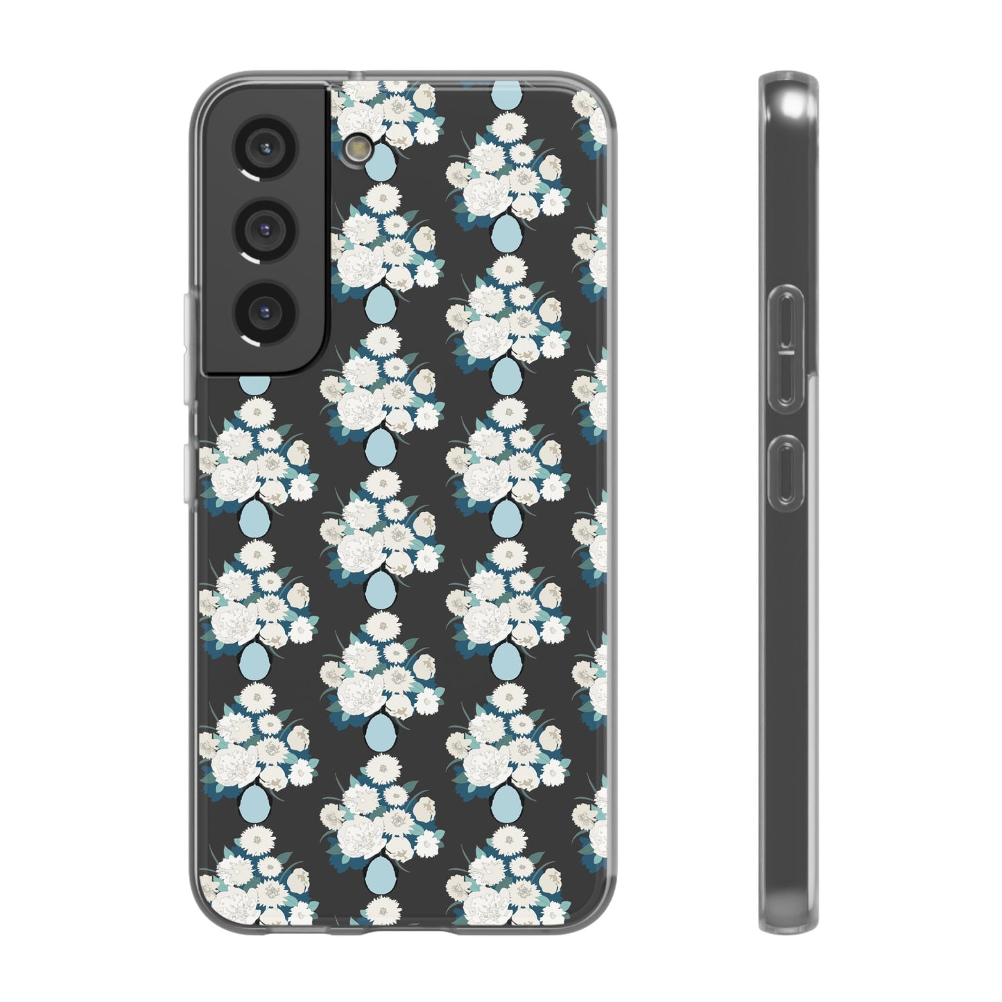 White Flowers in Vase Flexi Cases for Samsung