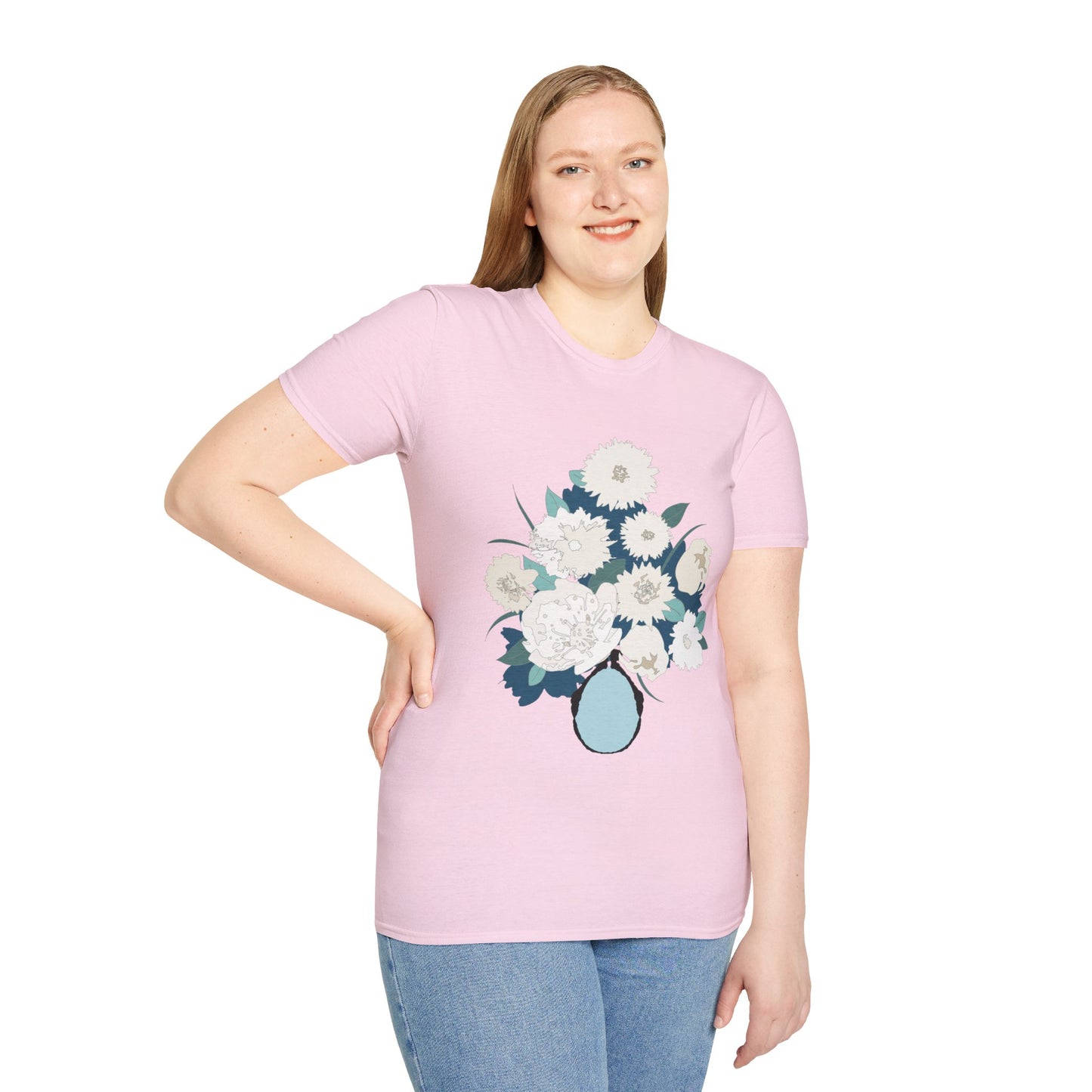 White Flowers Softstyle T-Shirt