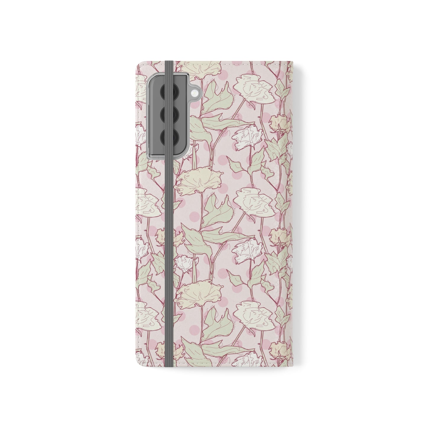 Roses and Dots in Pink Flip Cases for Samsung