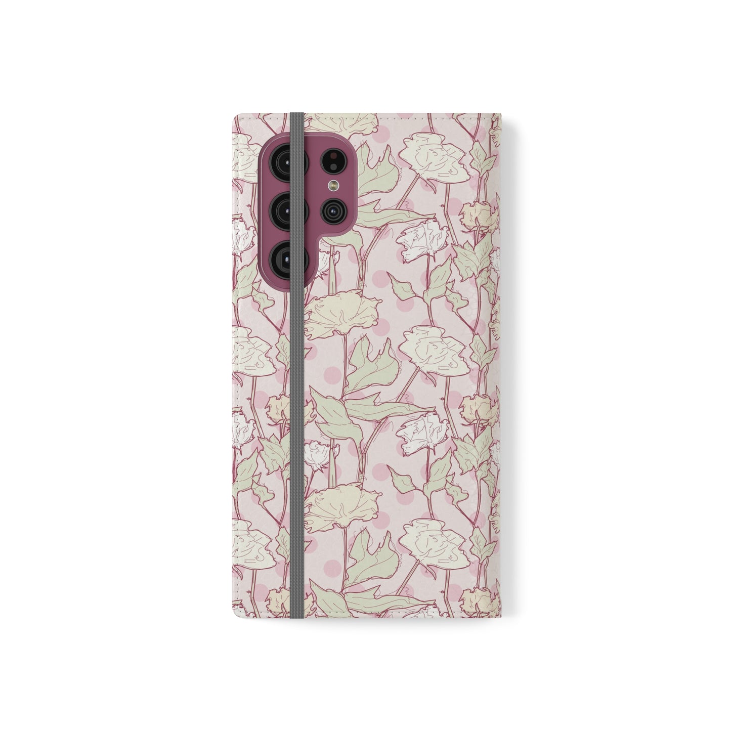 Roses and Dots in Pink Flip Cases for Samsung