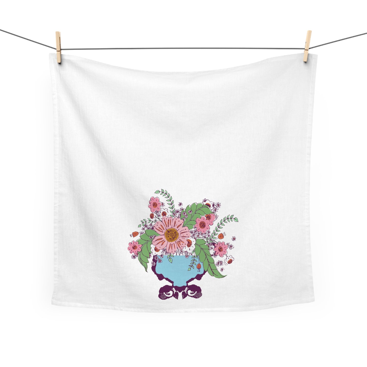 Vase of Flowers Tea Towel