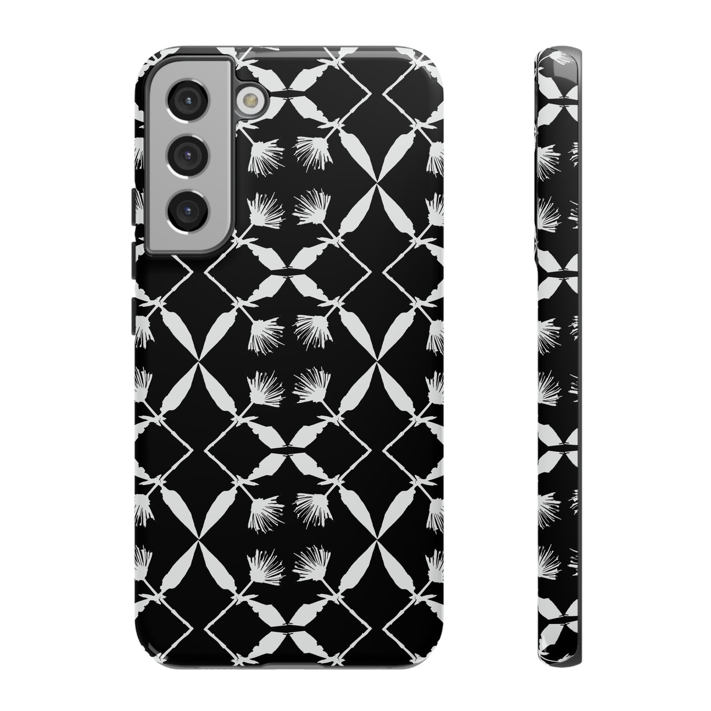 Black and White Floral Tough Cases for Google Pixel