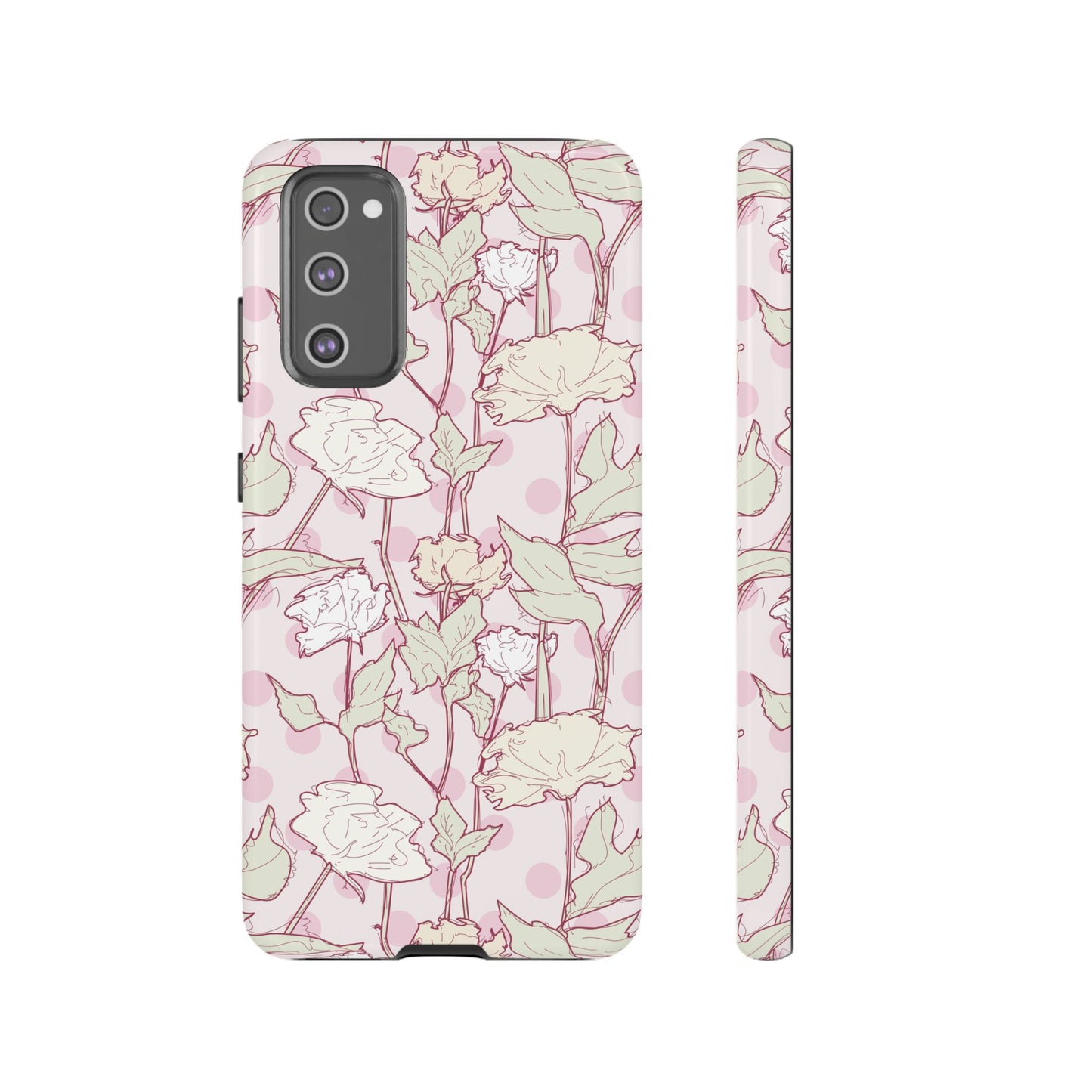 Roses and Dots in Pink Tough Cases for Samsung.