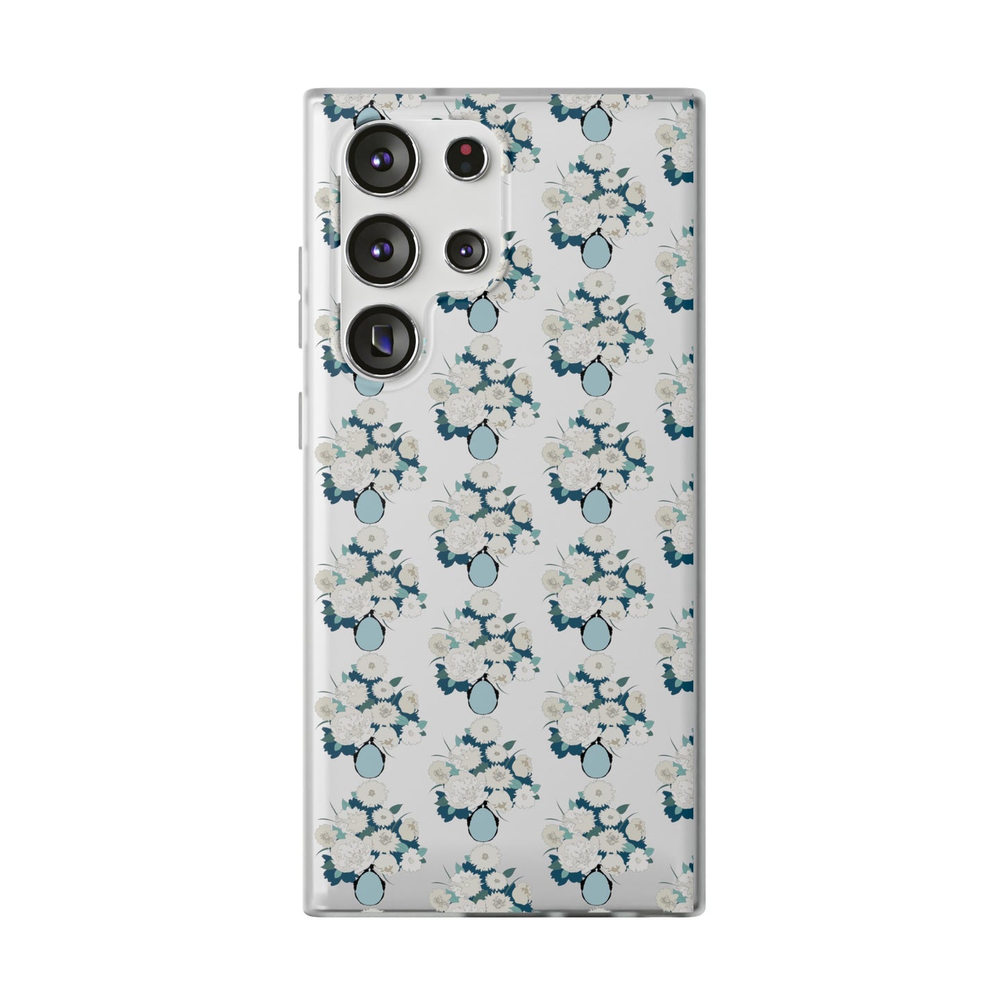 White Flowers in Vase Flexi Cases for Samsung