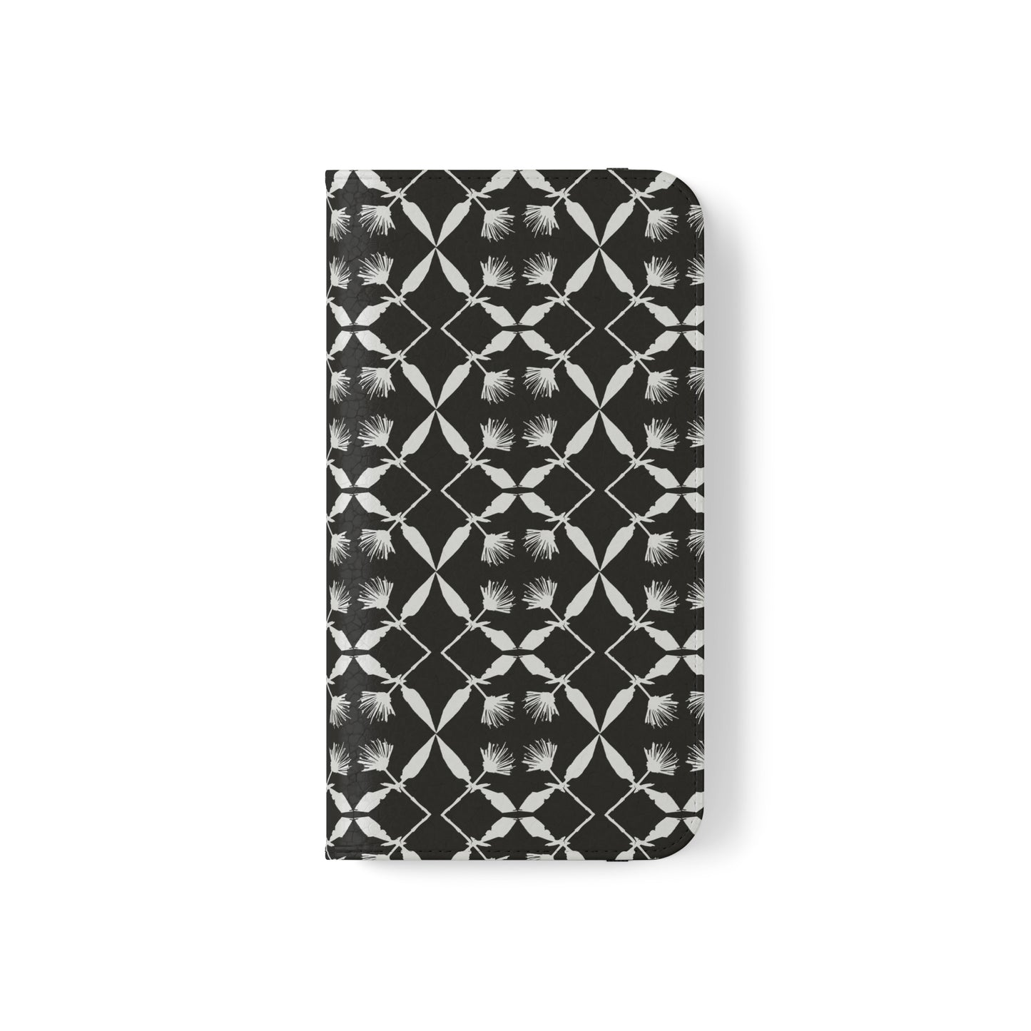 Black and White Floral Flip Cases for iPhone