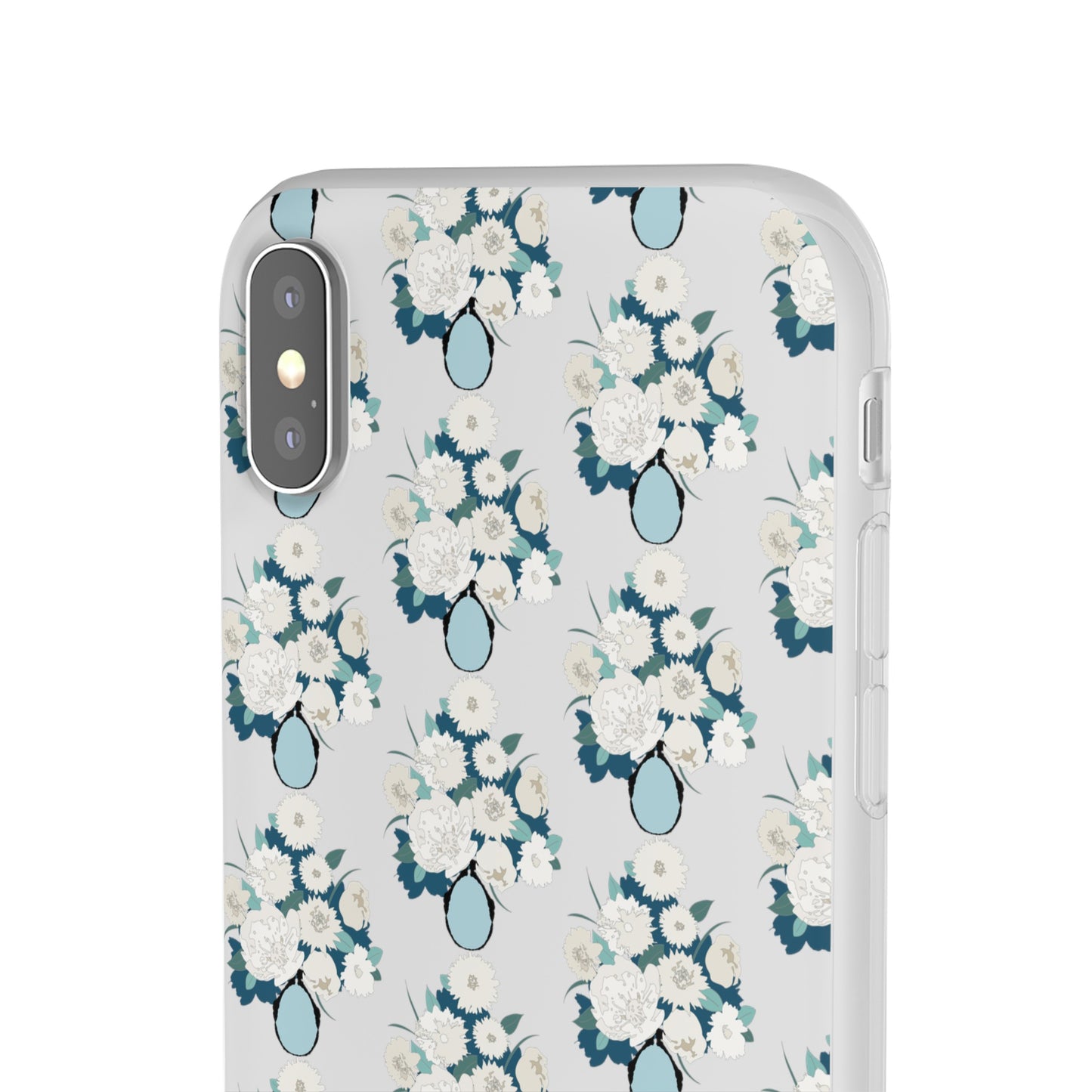 White Flowers in Vase Flexi Cases for iPhone