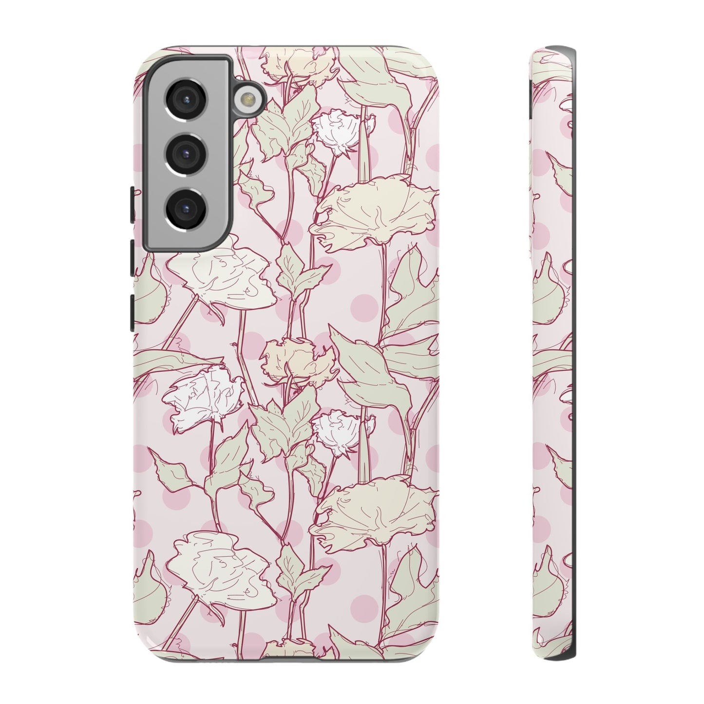 Roses and Dots in Pink Tough Cases for Samsung.