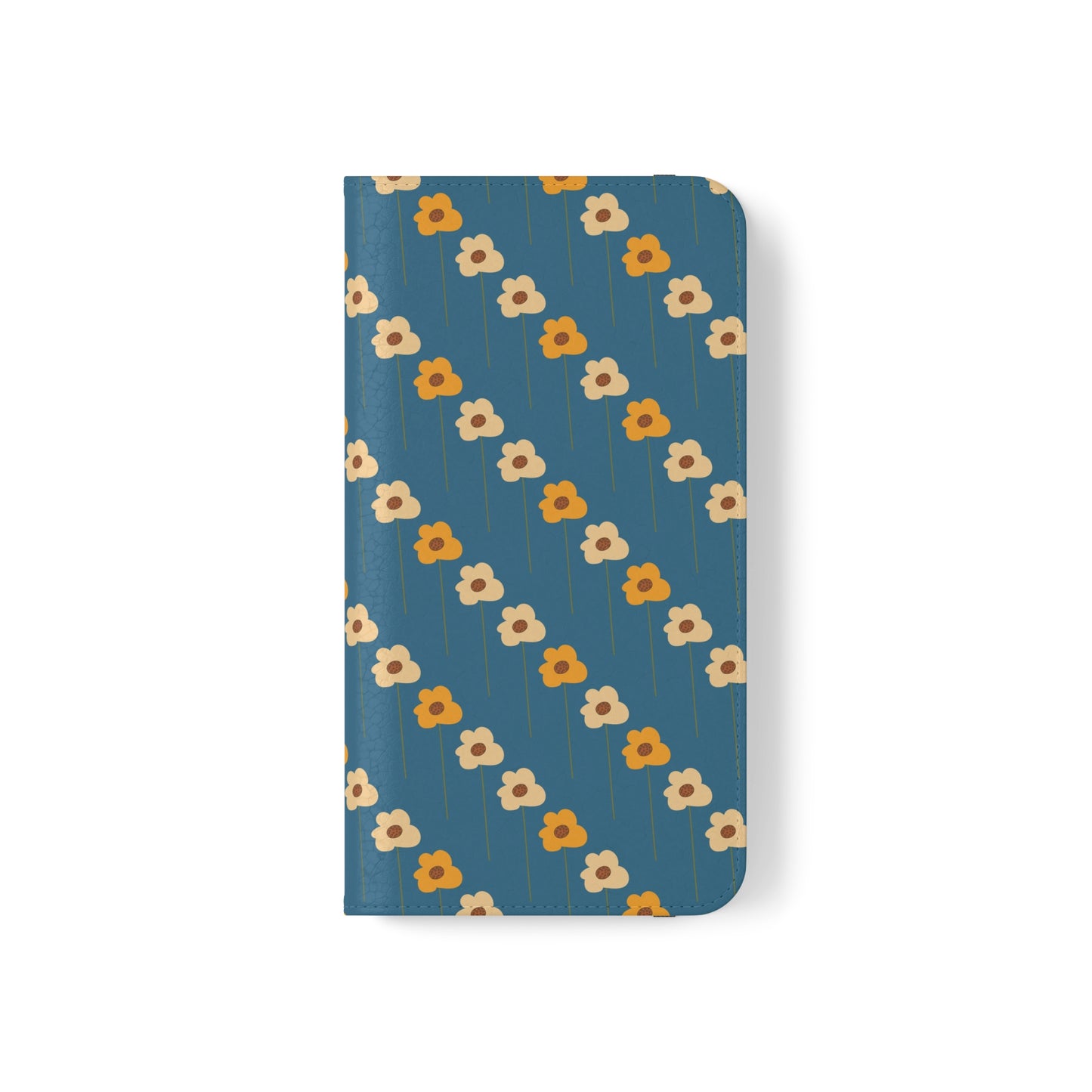 Yellow Wildflowers on Blue Flip Cases for iPhone