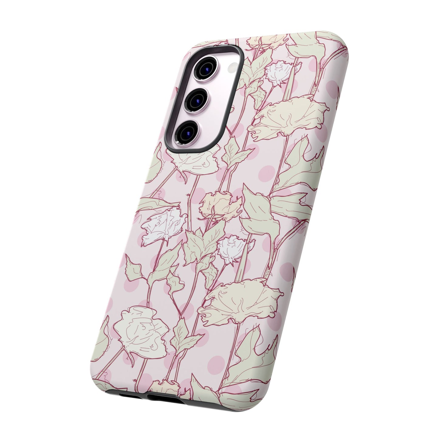 Roses and Dots in Pink Tough Cases for Samsung.