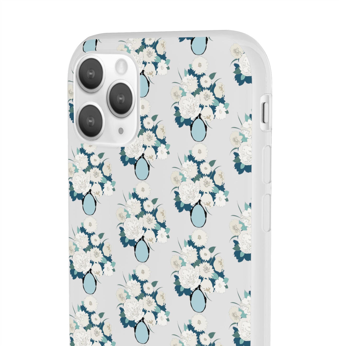 White Flowers in Vase Flexi Cases for iPhone