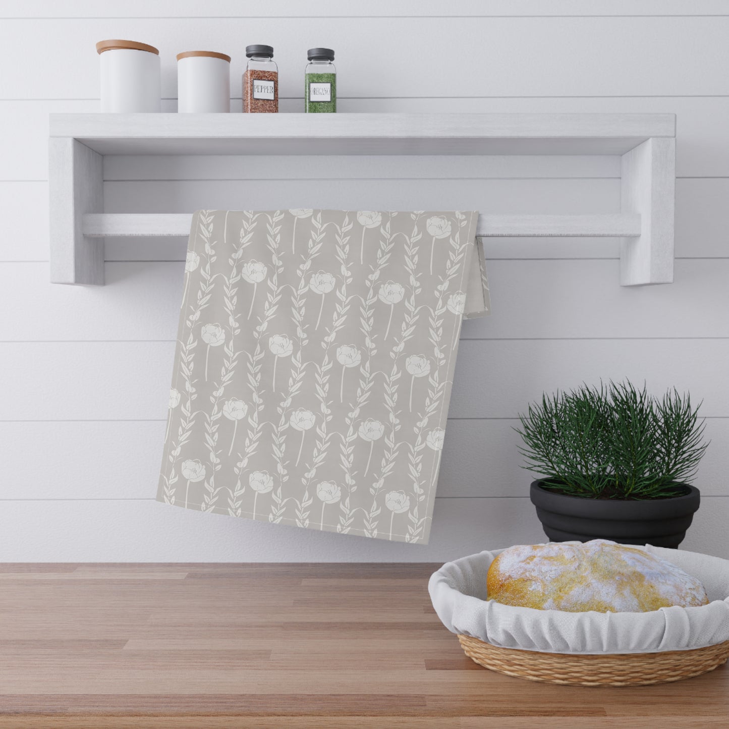 New Nouveau in Gray Kitchen Towel