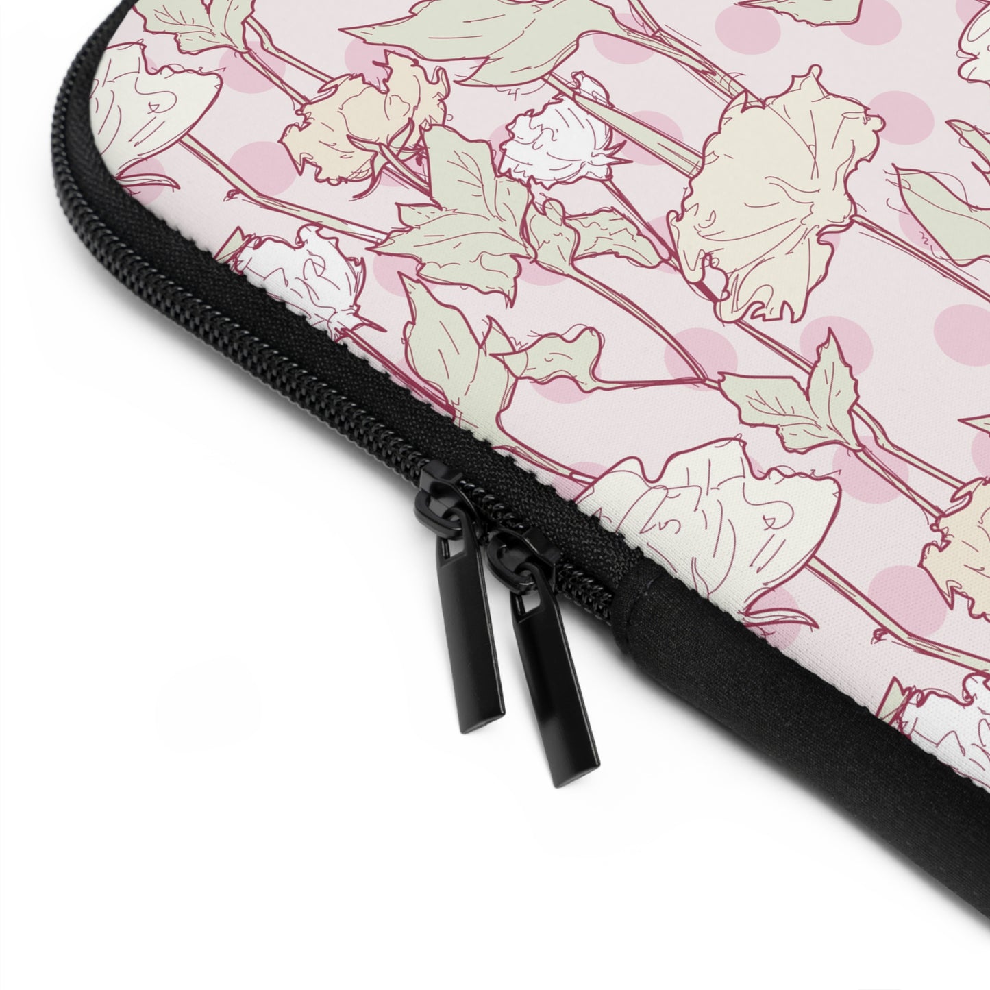 Roses and Dots in Pink Laptop Sleeve