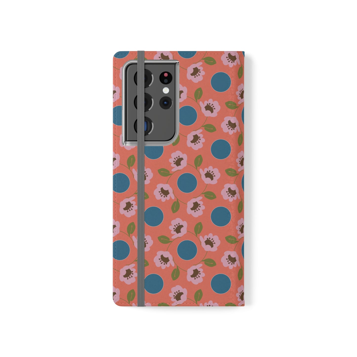 Wildflowers with Dots in Blue and Green Flip Cases for Samsung