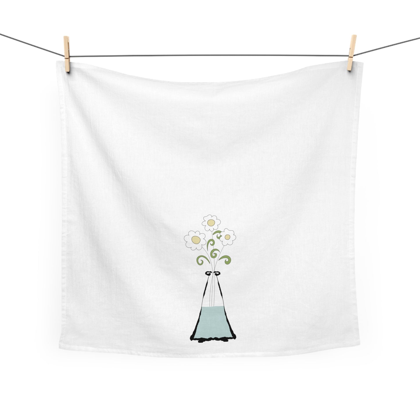 Vase of Daisies Tea Towel