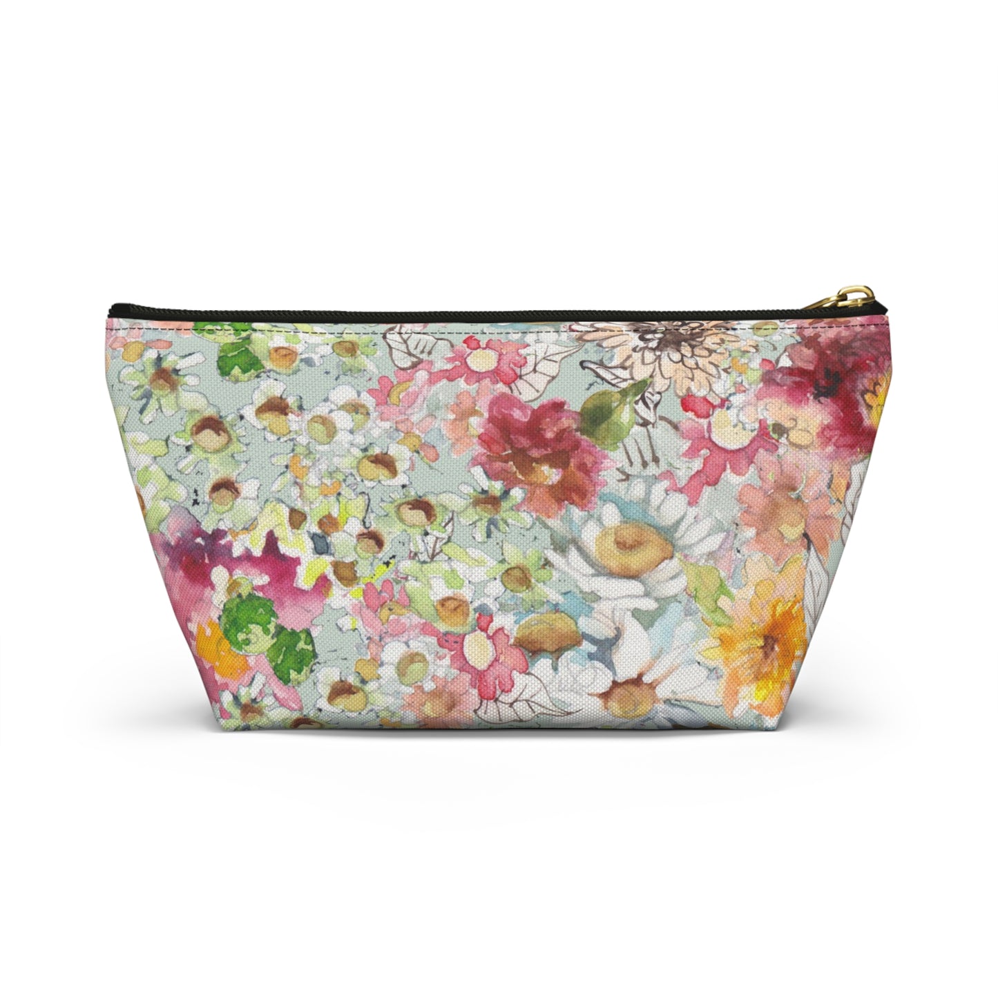 Farmhouse Floral Accessory Pouch w T-bottom