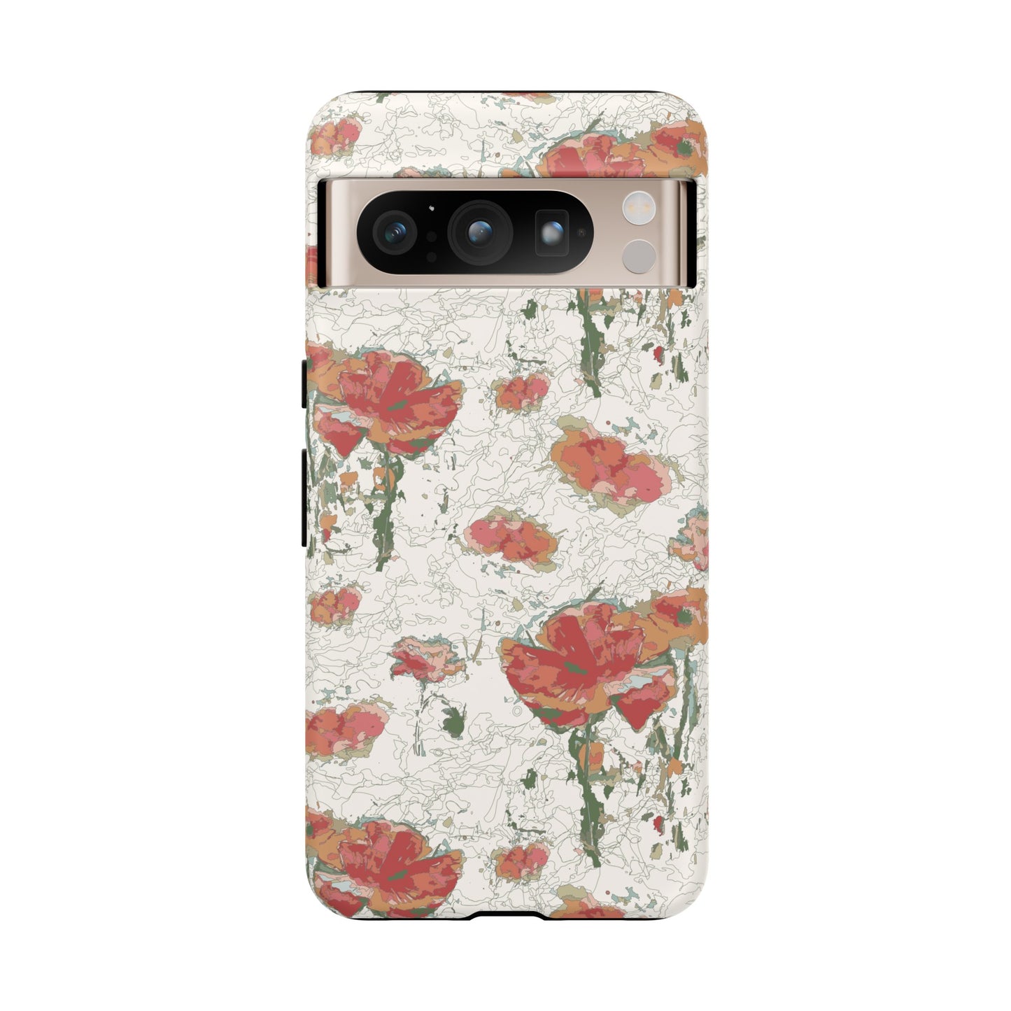 Orange Poppies Tough Cases for Google Pixel