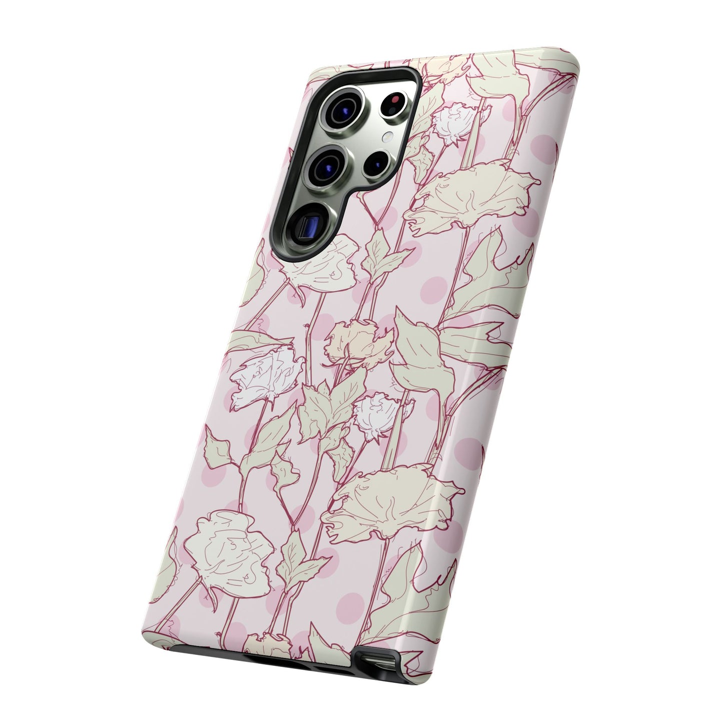 Roses and Dots in Pink Tough Cases for Samsung.