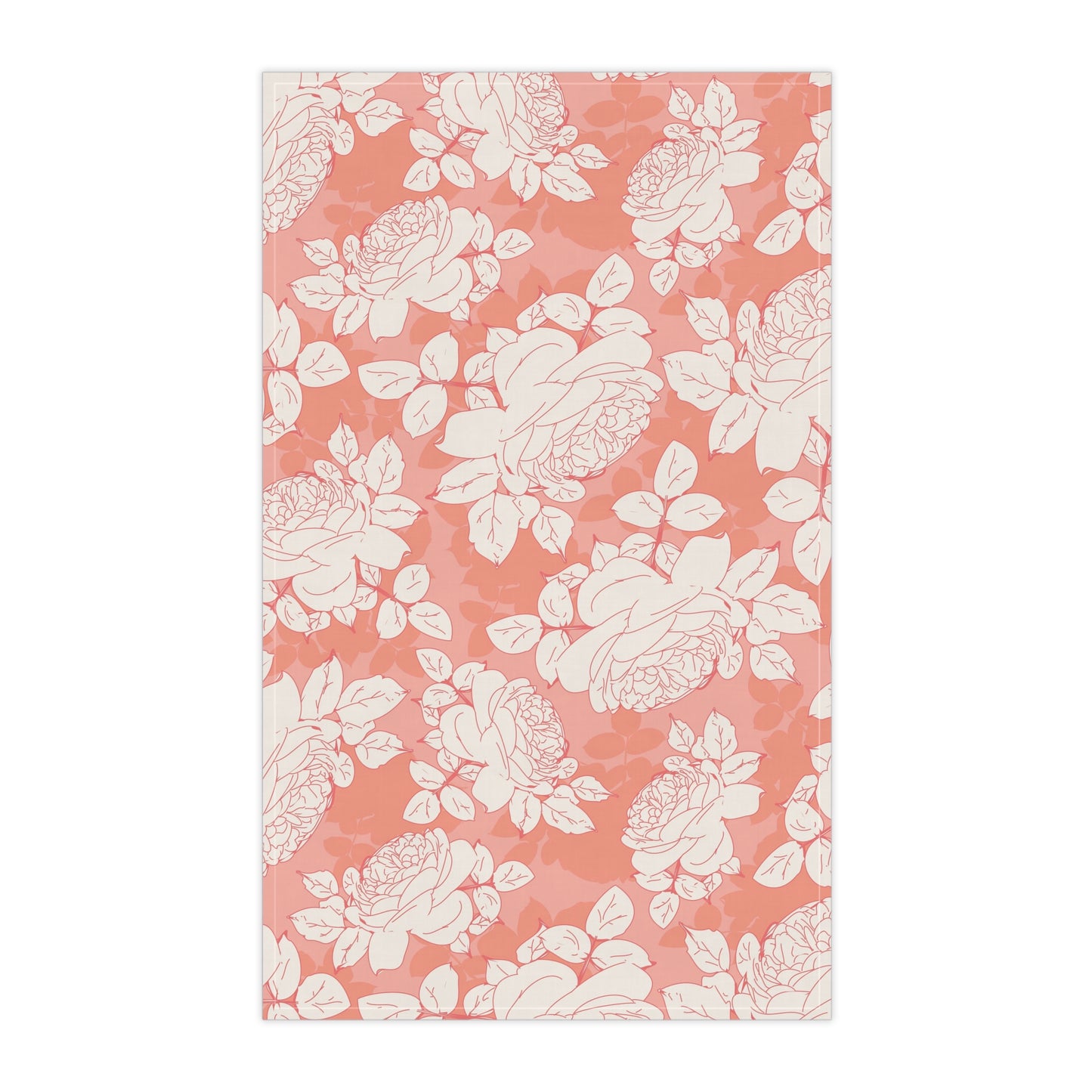 Peach and Cream Roses Kitchen Towel