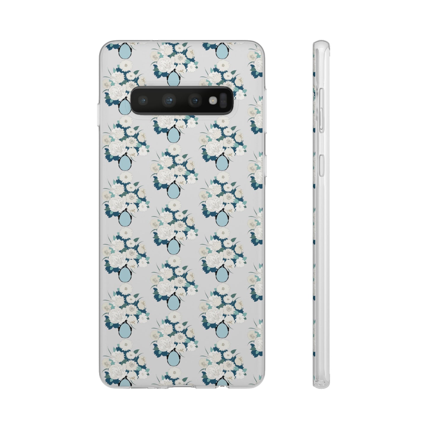 White Flowers in Vase Flexi Cases for Samsung