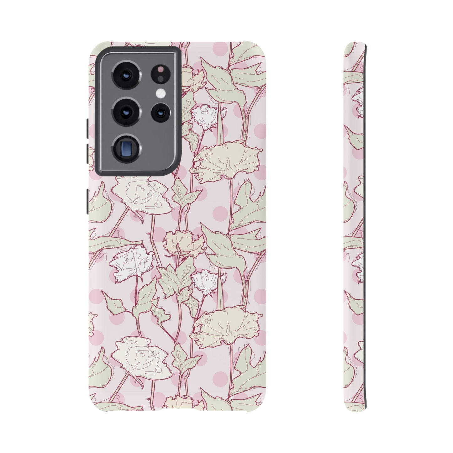 Roses and Dots in Pink Tough Cases for Samsung.