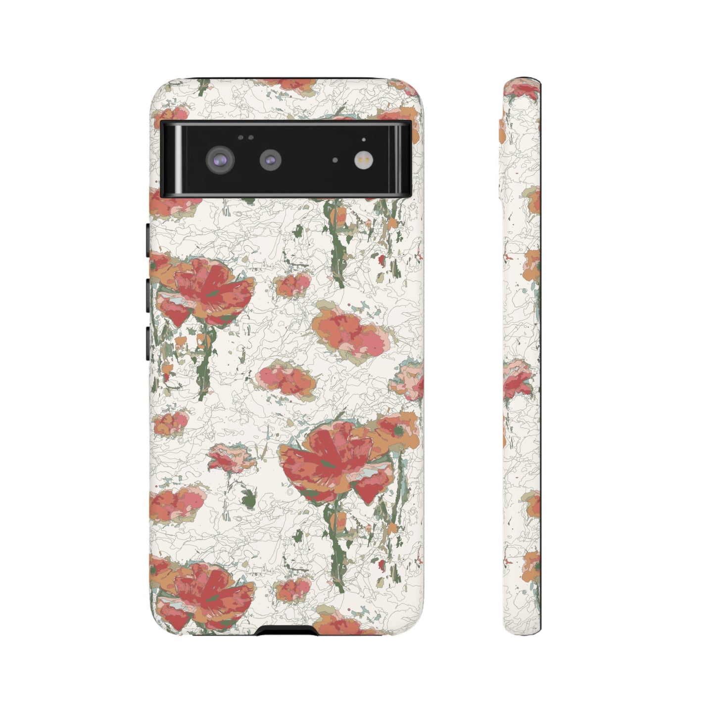 Orange Poppies Tough Cases for Google Pixel