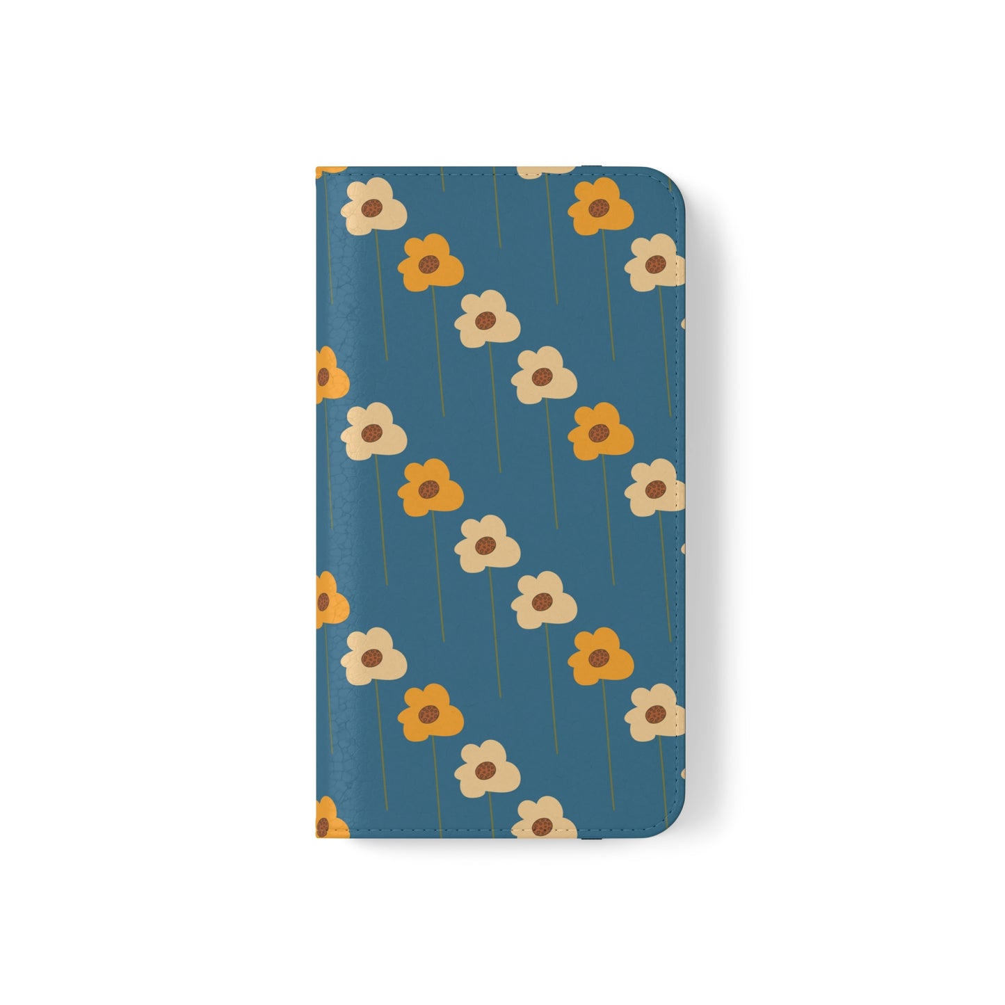 Yellow Wildflowers on Blue Flip Cases for Samsung