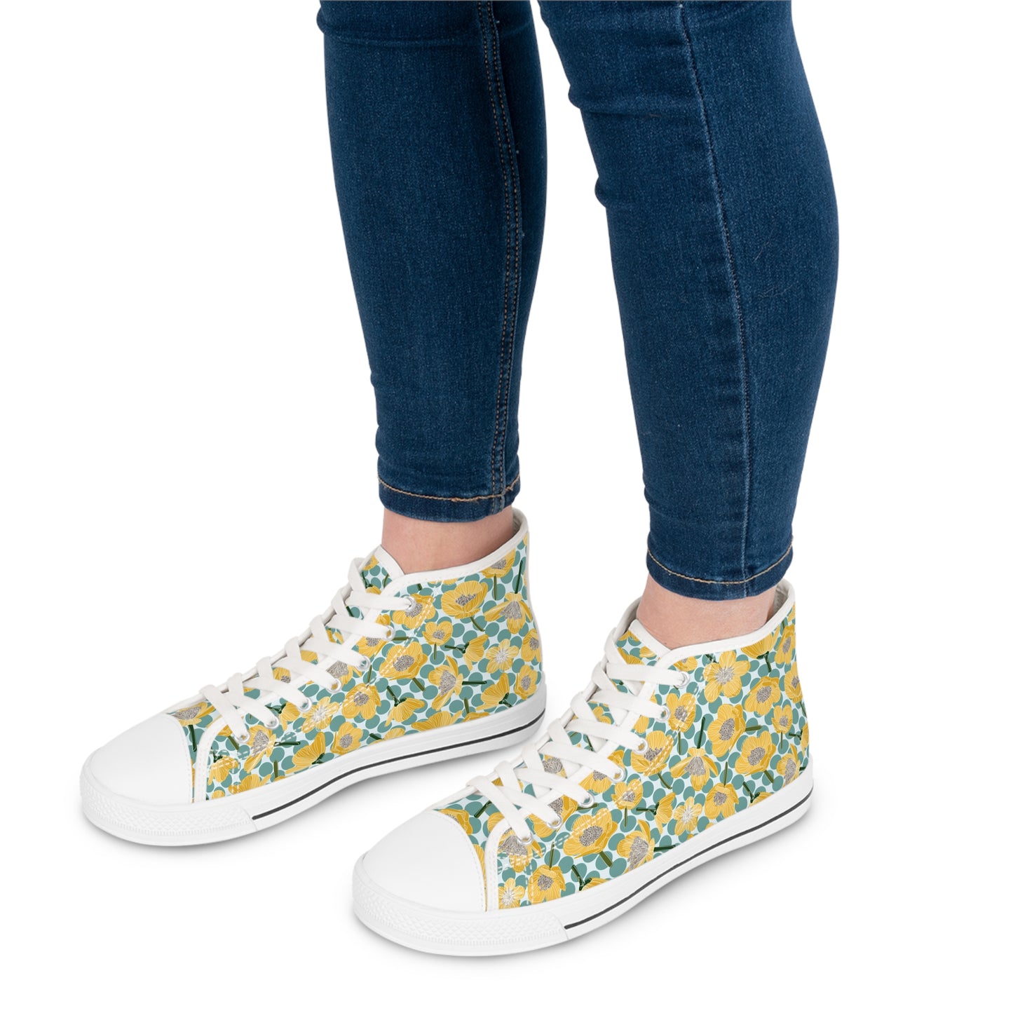 Buttercups and Polka Dots Women's High Top Sneakers