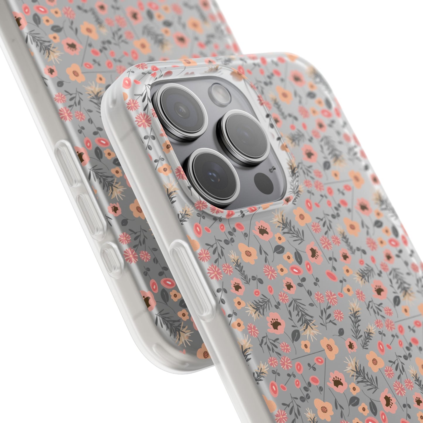 Peach Wildflowers Flexi Cases for iPhone