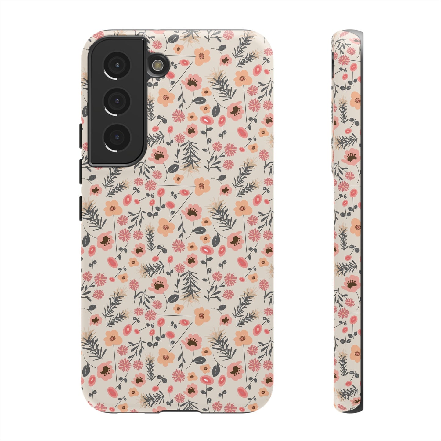 Peach and Cream Wildflowers Tough Cases for Samsung