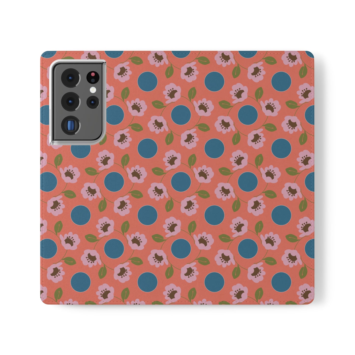 Wildflowers with Dots in Blue and Green Flip Cases for Samsung