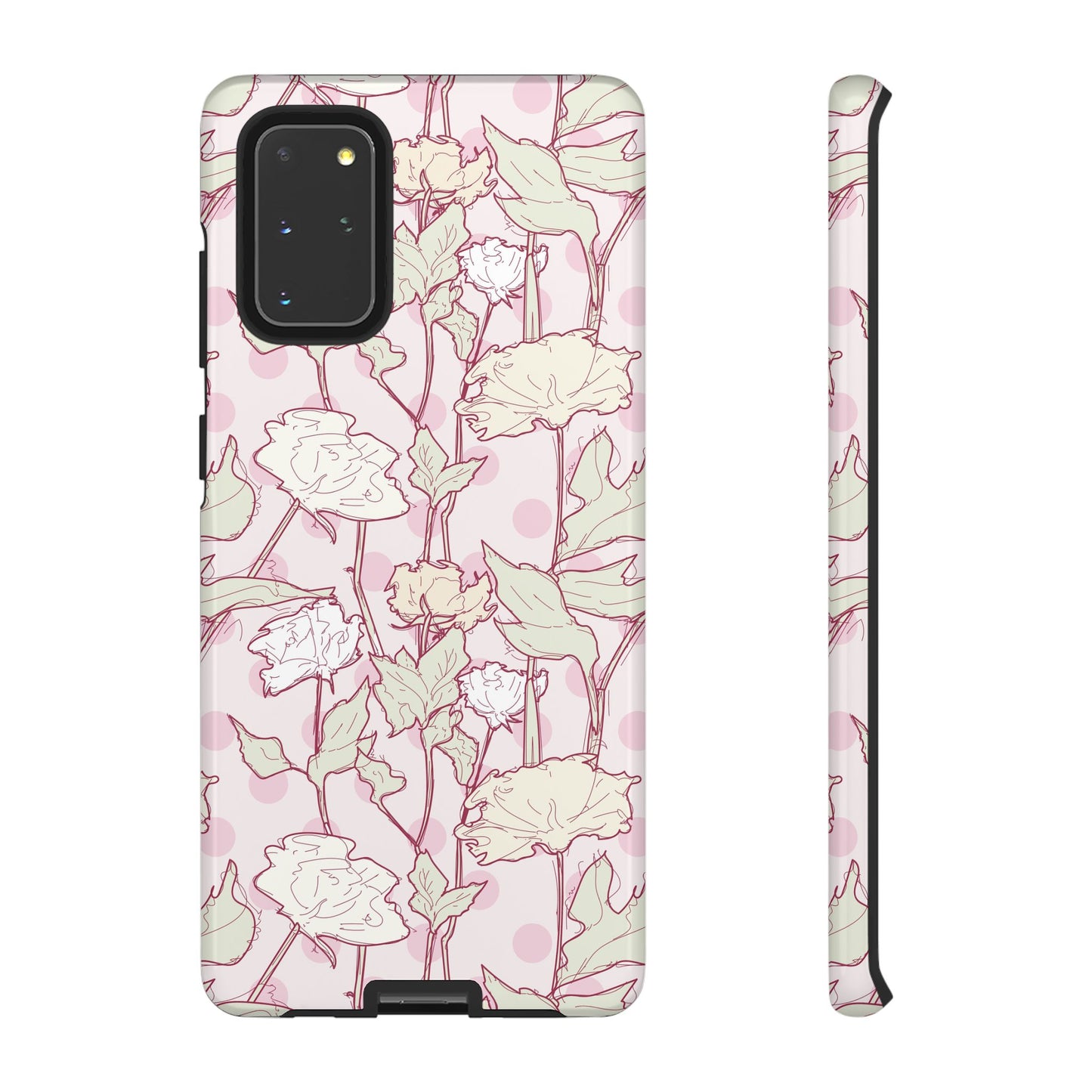 Roses and Dots in Pink Tough Cases for Samsung.