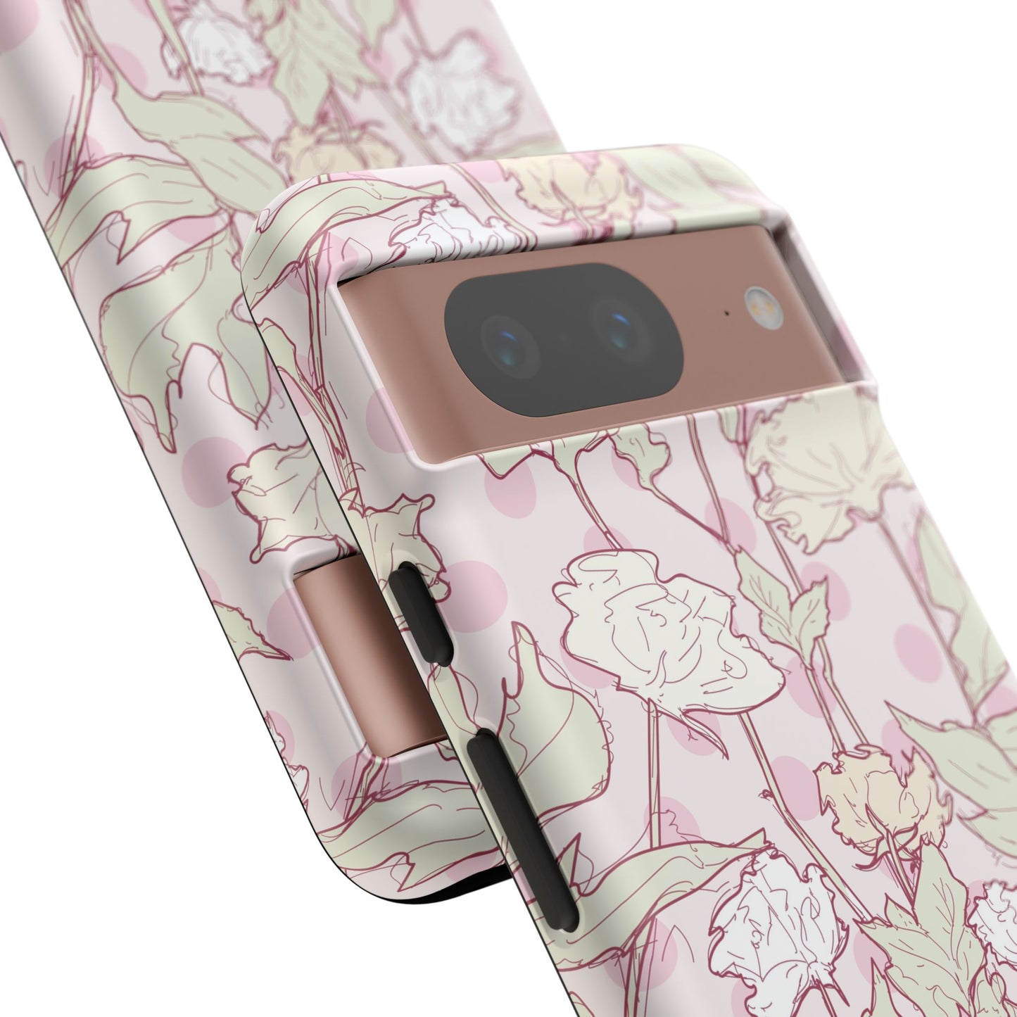 Roses and Dots in Pink Tough Cases for Google Pixel