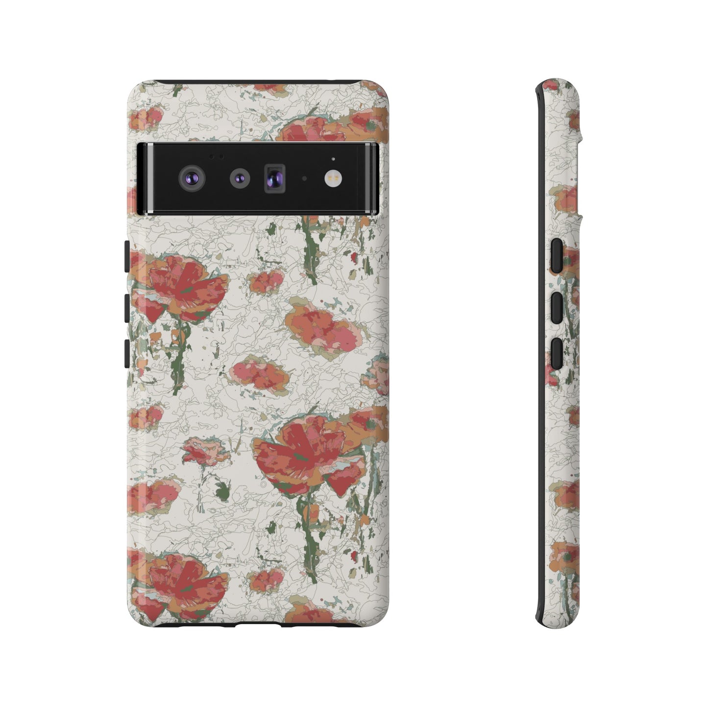 Orange Poppies Tough Cases for Google Pixel