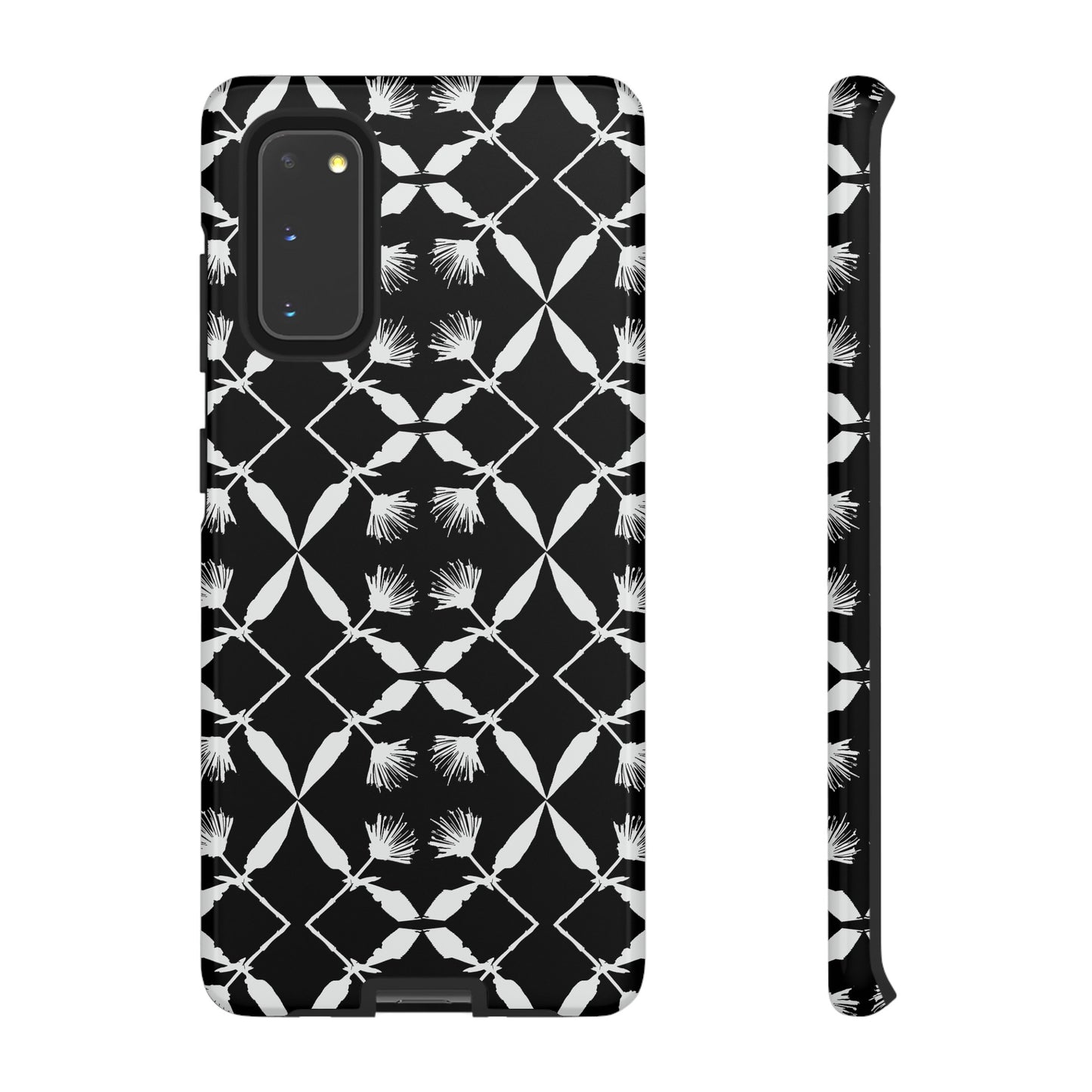 Black and White Floral Tough Cases for Google Pixel