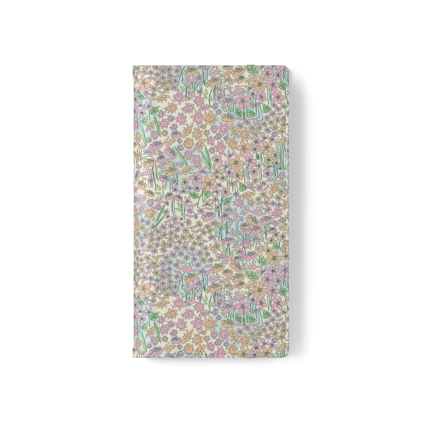 Orange and Pink Flowers on Blue Dot Flip Cases for Samsung