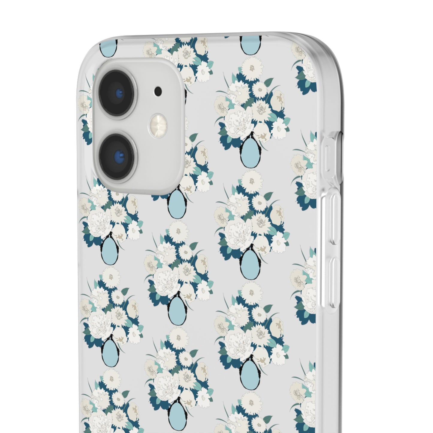 White Flowers in Vase Flexi Cases for iPhone