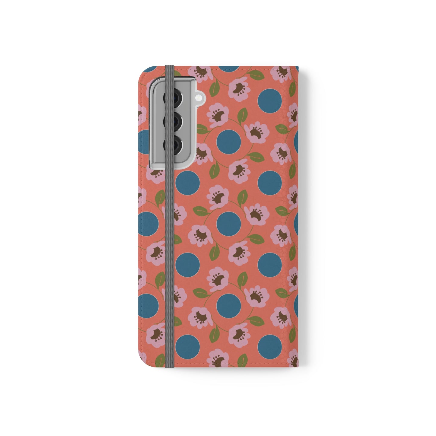 Wildflowers with Dots in Blue and Green Flip Cases for Samsung