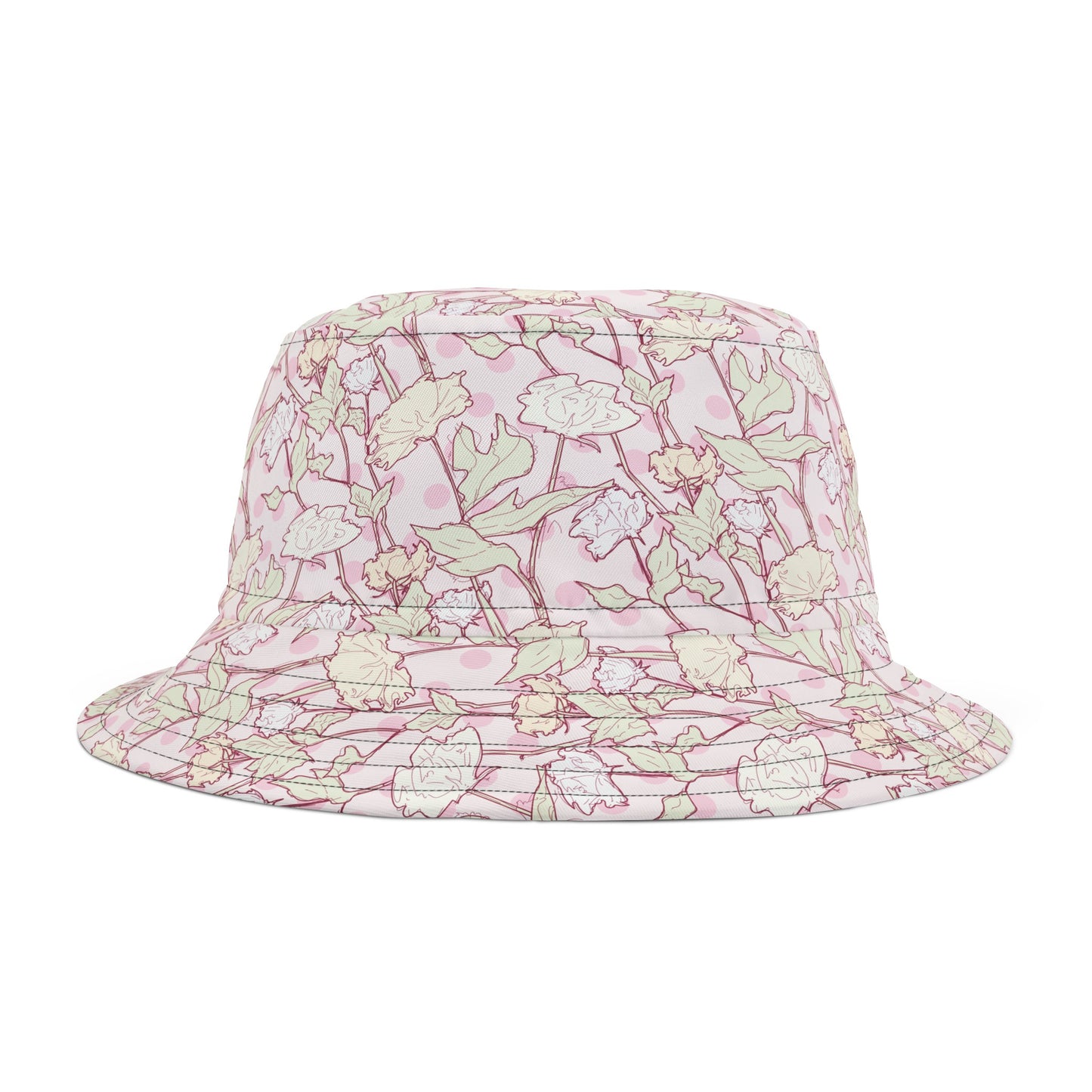 Roses and Dots in Pink Bucket Hat