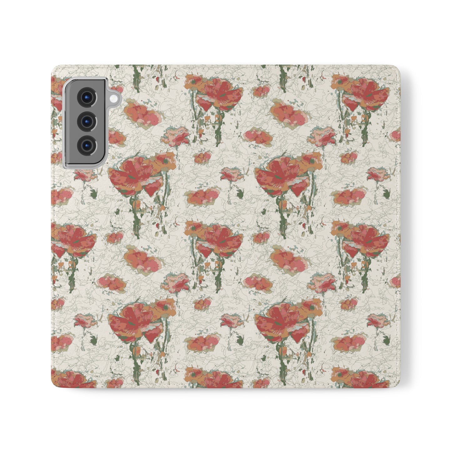 Orange Poppies Flip Cases for Samsung